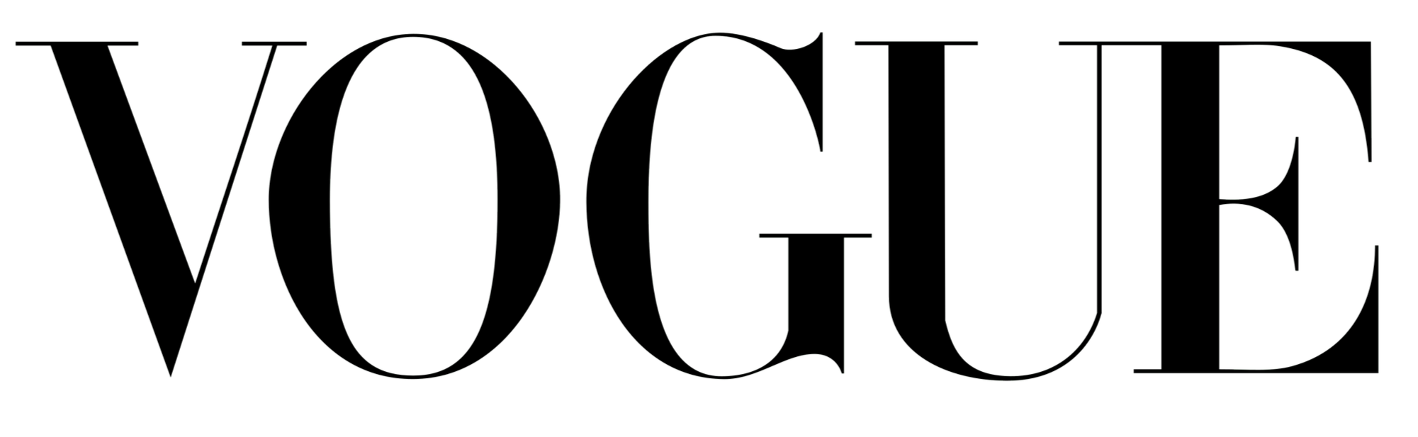 Text reading 'Vogue' in large, elegant font.