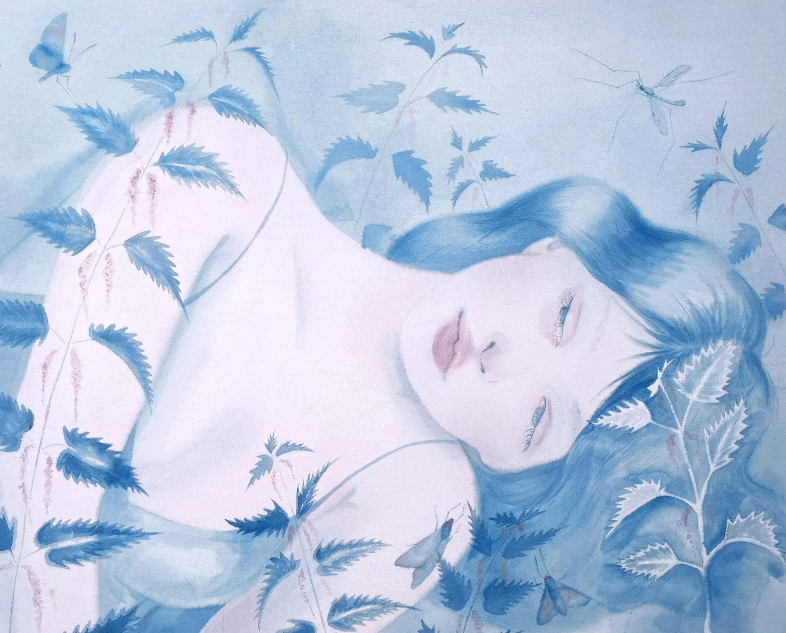 'Echoes' watercolor on cotton, 45 x 56 cm