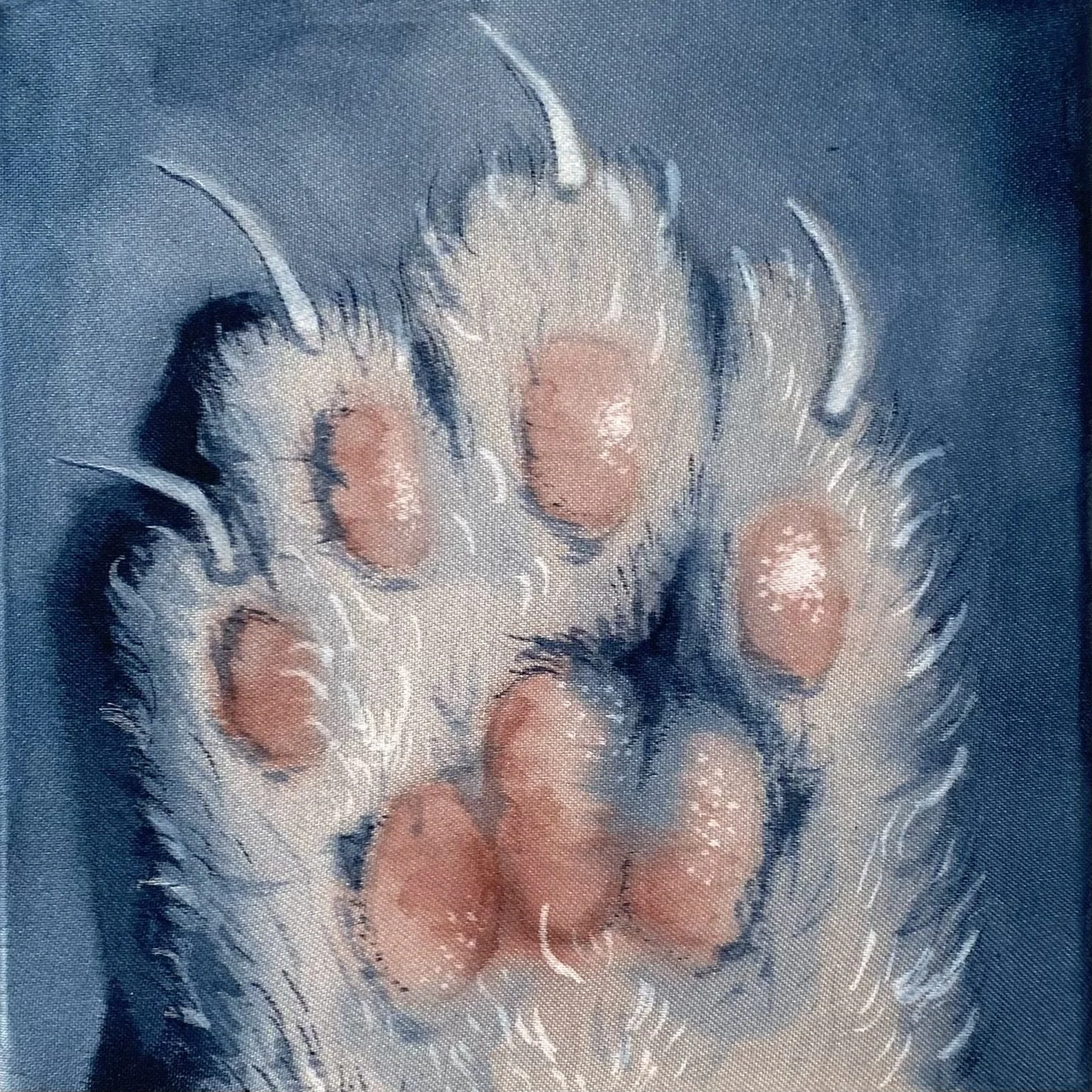 'Burial Curse' watercolour and ink on silk, 10 x 10 cm