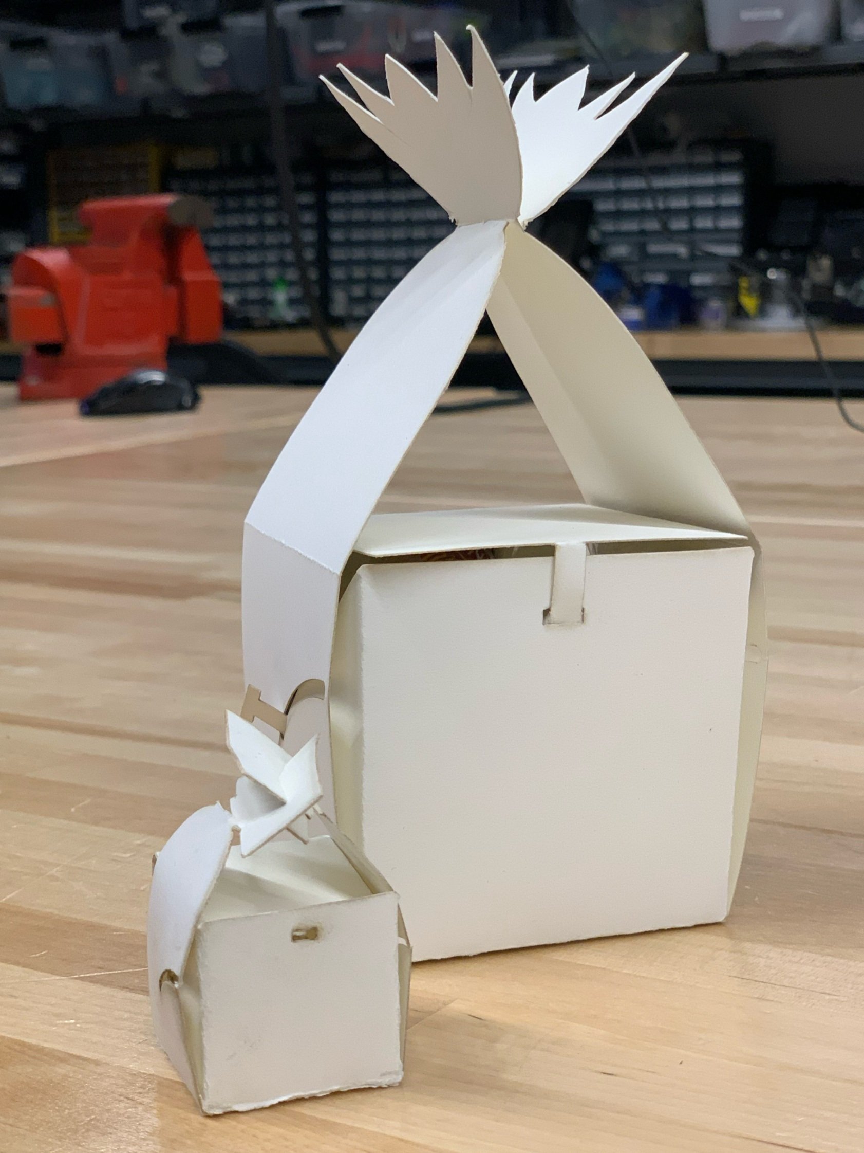Starting with a scale model to test out laser cutting settings and make sure the pattern worked as intended without wasting material