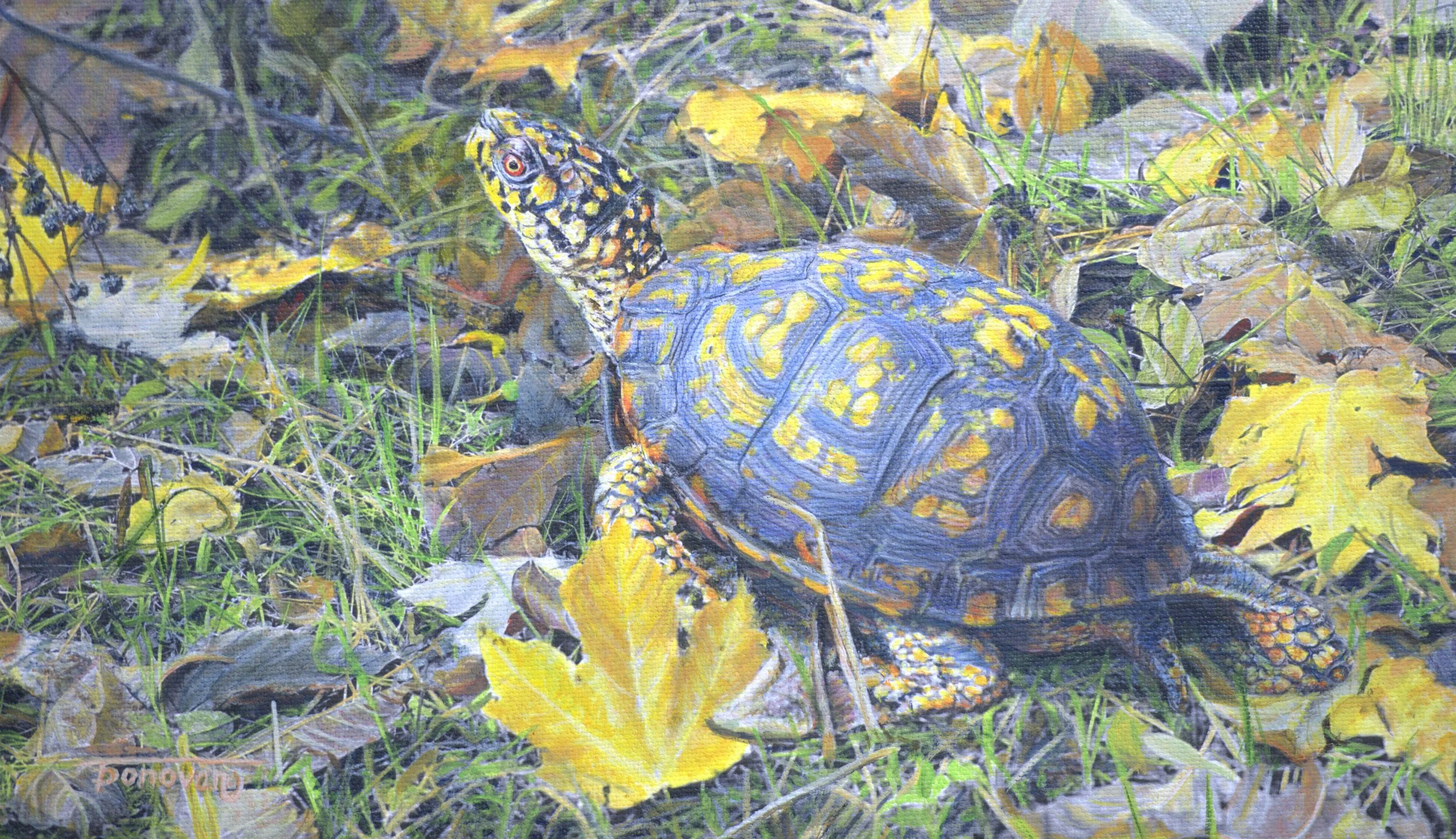 "Autumn Stroll" / 7x12 / Egg Tempera