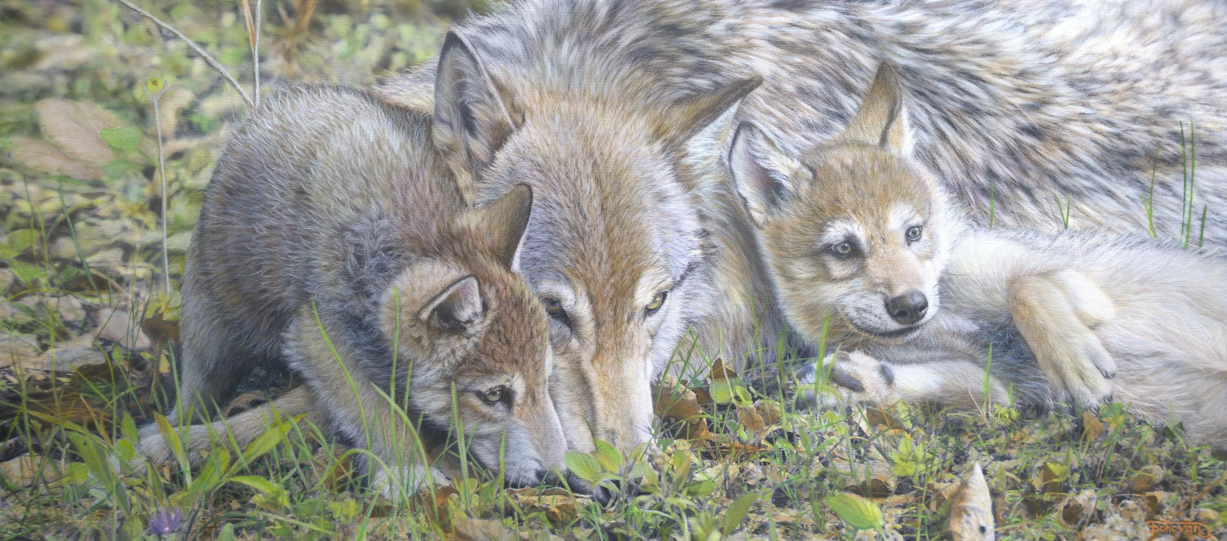 "Family Bond" / 12.5x27.5 / Egg Tempera & Acrylic 