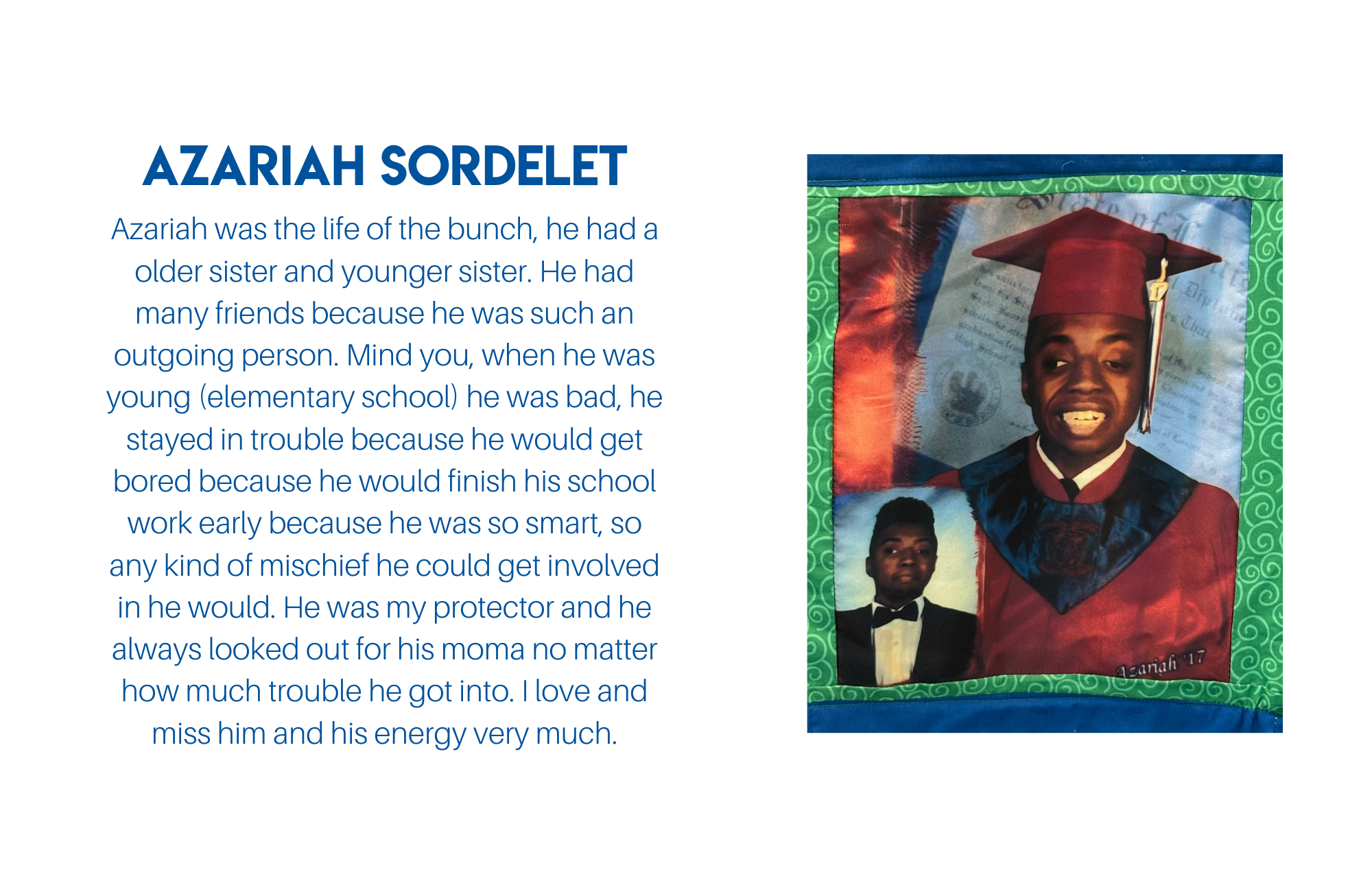 Quilt 17 Row 2 Square 1 Azariah Sordelet