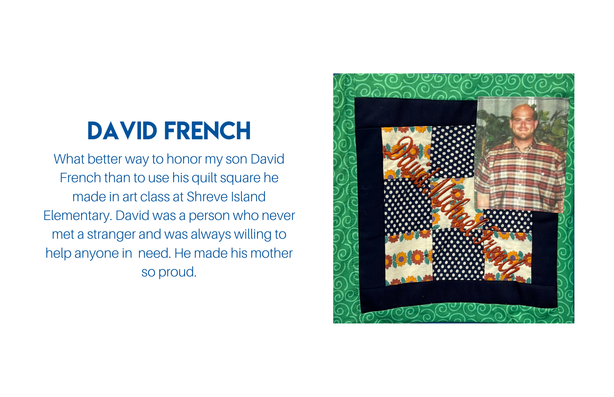 Quilt 17 Row 2 Square 5 David Michael French