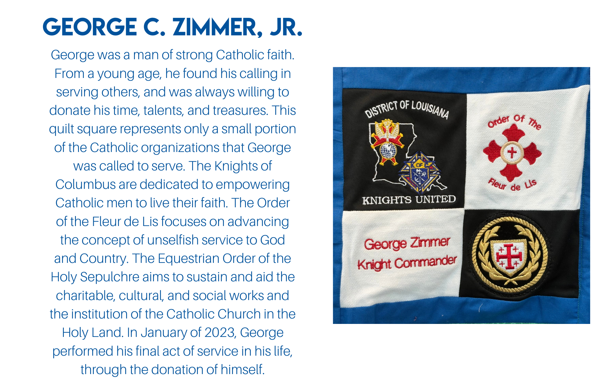 Quilt 17 Row 3 Square 1 George Zimmer