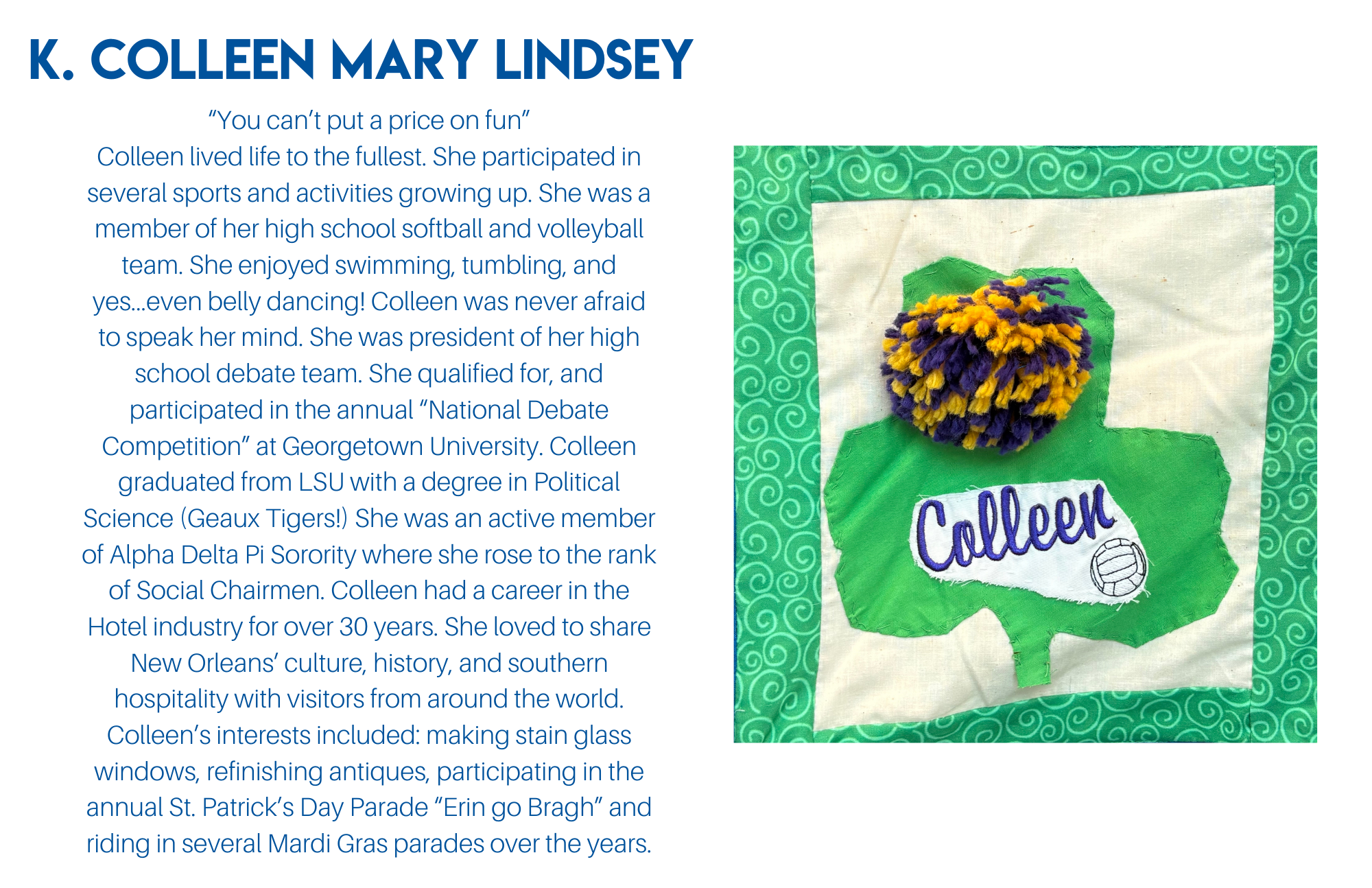 Quilt 17 Row 4 Square 1 Colleen Lindsey