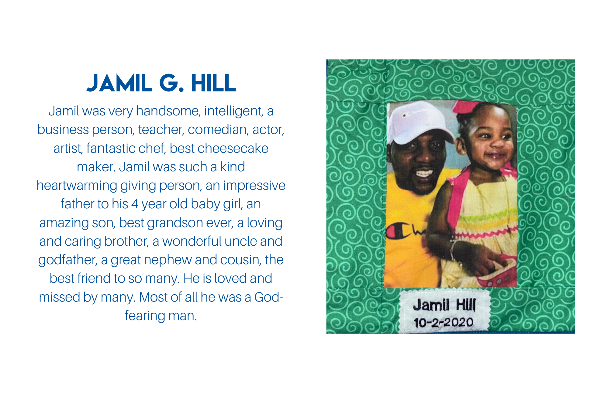 Quilt 17 Row 4 Square 5 Jamil G. Hill