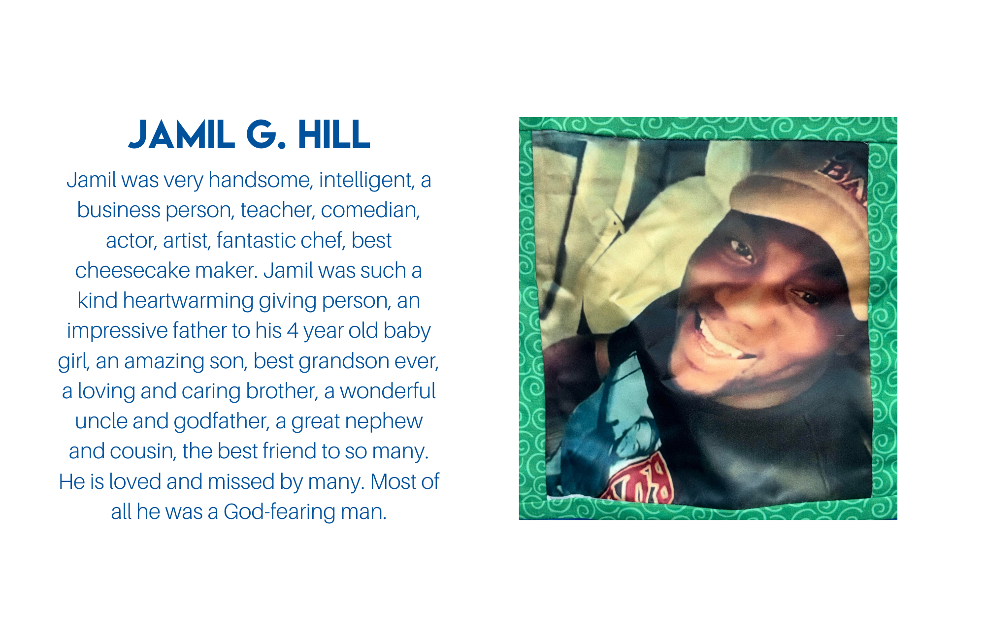 Quilt 17 Row 5 Square 2 Jamil G. Hill