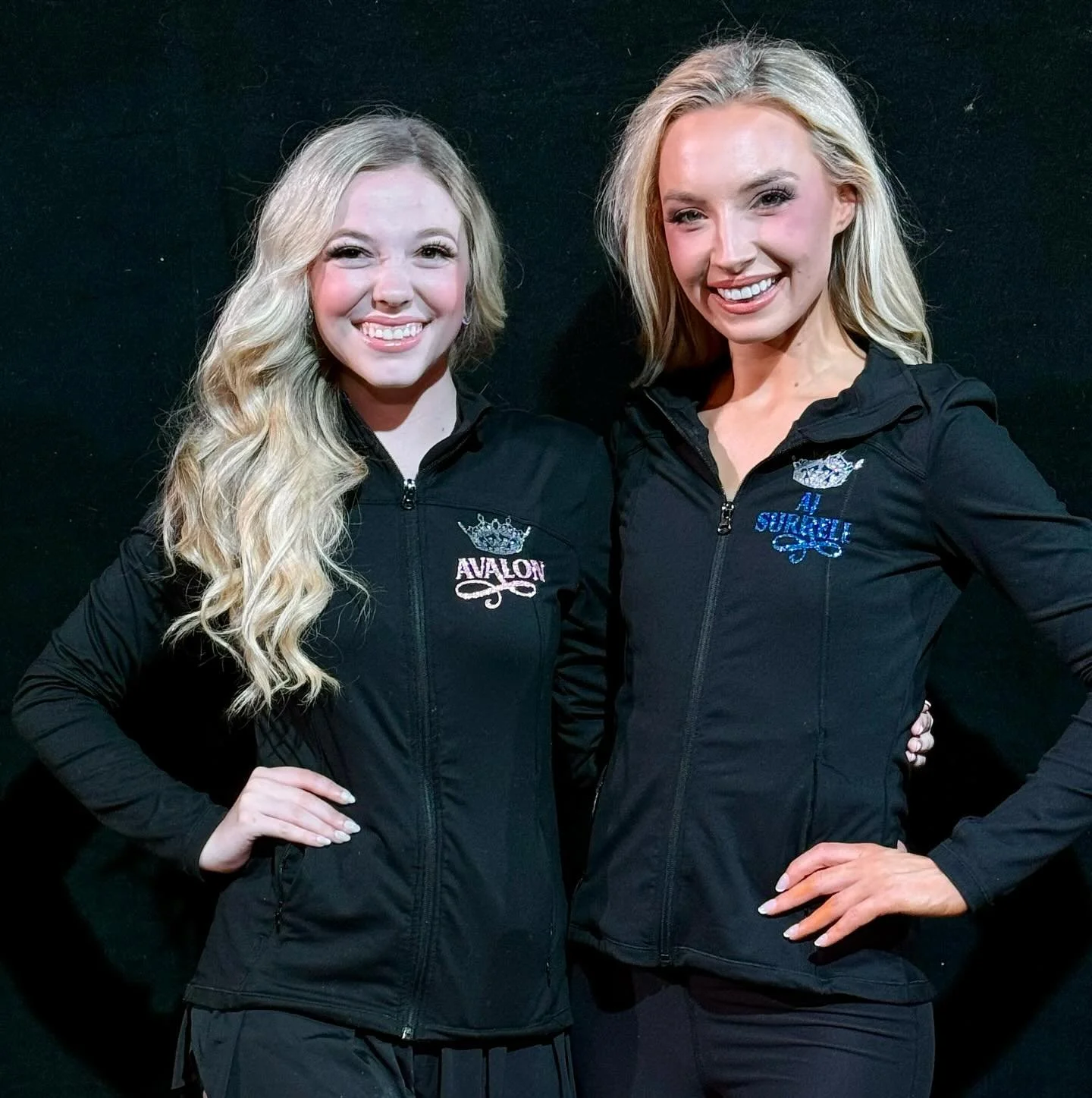 Avalon and Aj in their custom Commanda Couture jackets