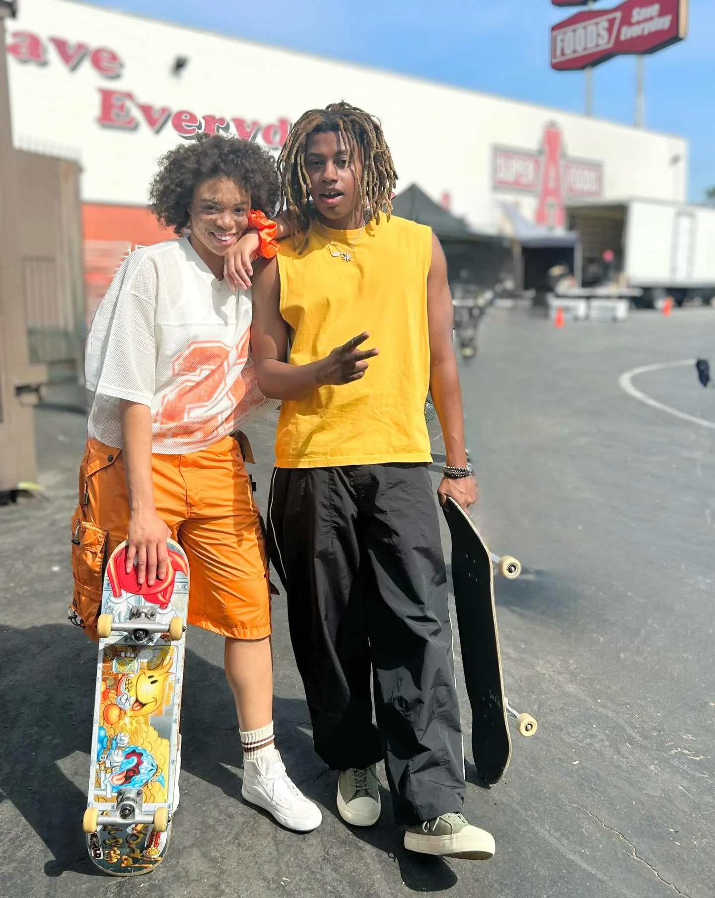 Behind the scenes with FT FAM @kianaroethemodel and @itsssjawn on set of a car commercial! 🚗🛹 Full day, big smiles, and ready to roll. Will reveal brand once the spot drops! Stay tuned! #actorlife #setlife #bts #commercialshooting #filming