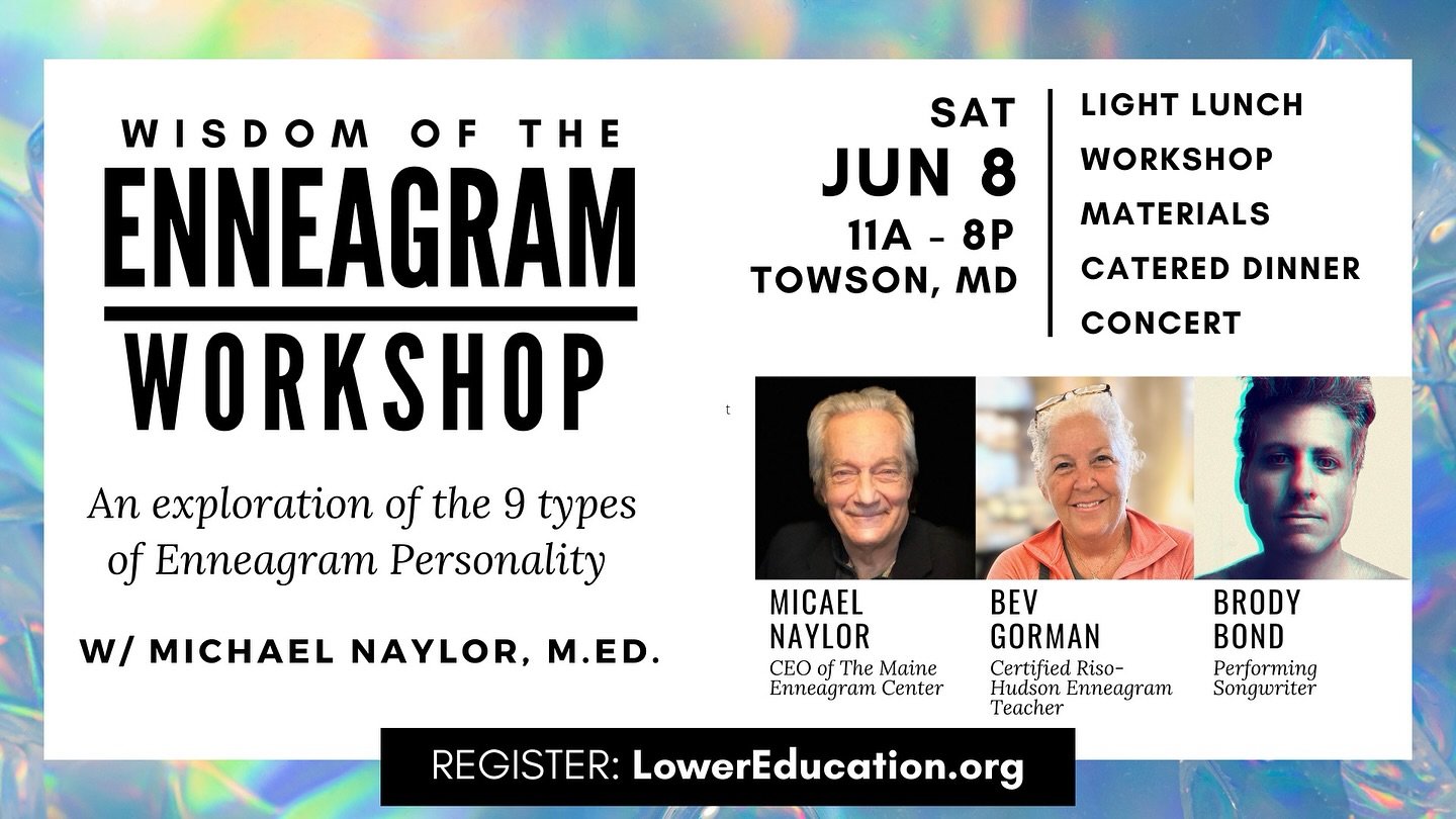 Folks! One the world&rsquo;s best Enneagram teachers is coming to Towson on June 8. If you&rsquo;re new to the Enneagram, this event will be fine for you, even though it&rsquo;s not explicitly an introduction. Limited tickets available. Link in comme