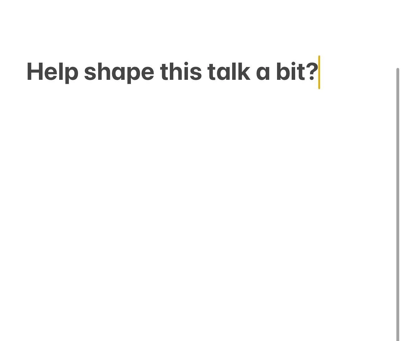 Tomorrow I&rsquo;m speaking at Peabody about entrepreneurship and artistry. If you were there, or you were someone starting something new, what&rsquo;s a question you might ask?