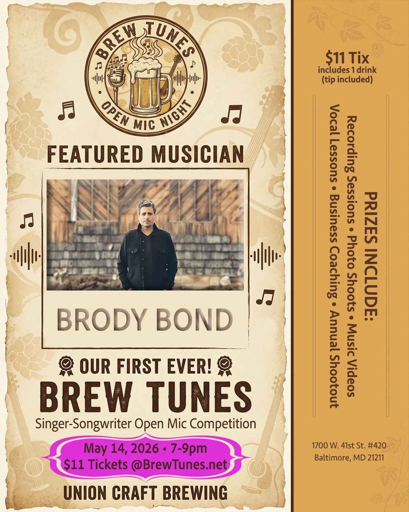 Heyo. $11 gets you a ticket and a beer. And you can see a whole line up of great artists. Put this one on your calendar and buy a ticket early. @michaelivanschwartz is starting up something pretty great for independent artists in Baltimore.