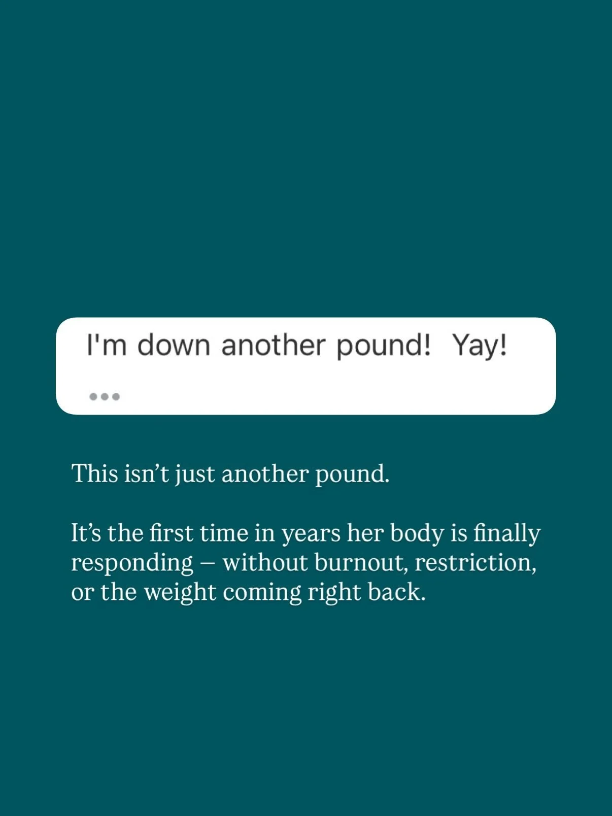 This is what can happen when you stop pushing a deficit on a body that&rsquo;s already running on empty