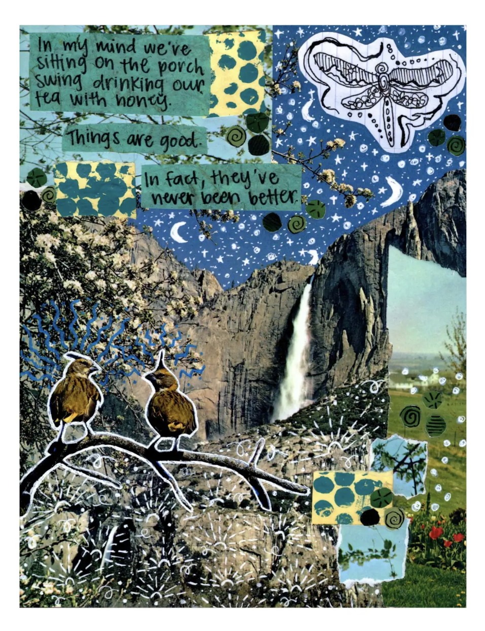 Tea with Honey Collage Print