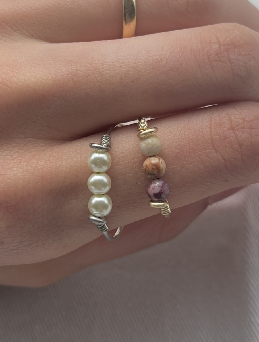 Triple Bead Spin Ring