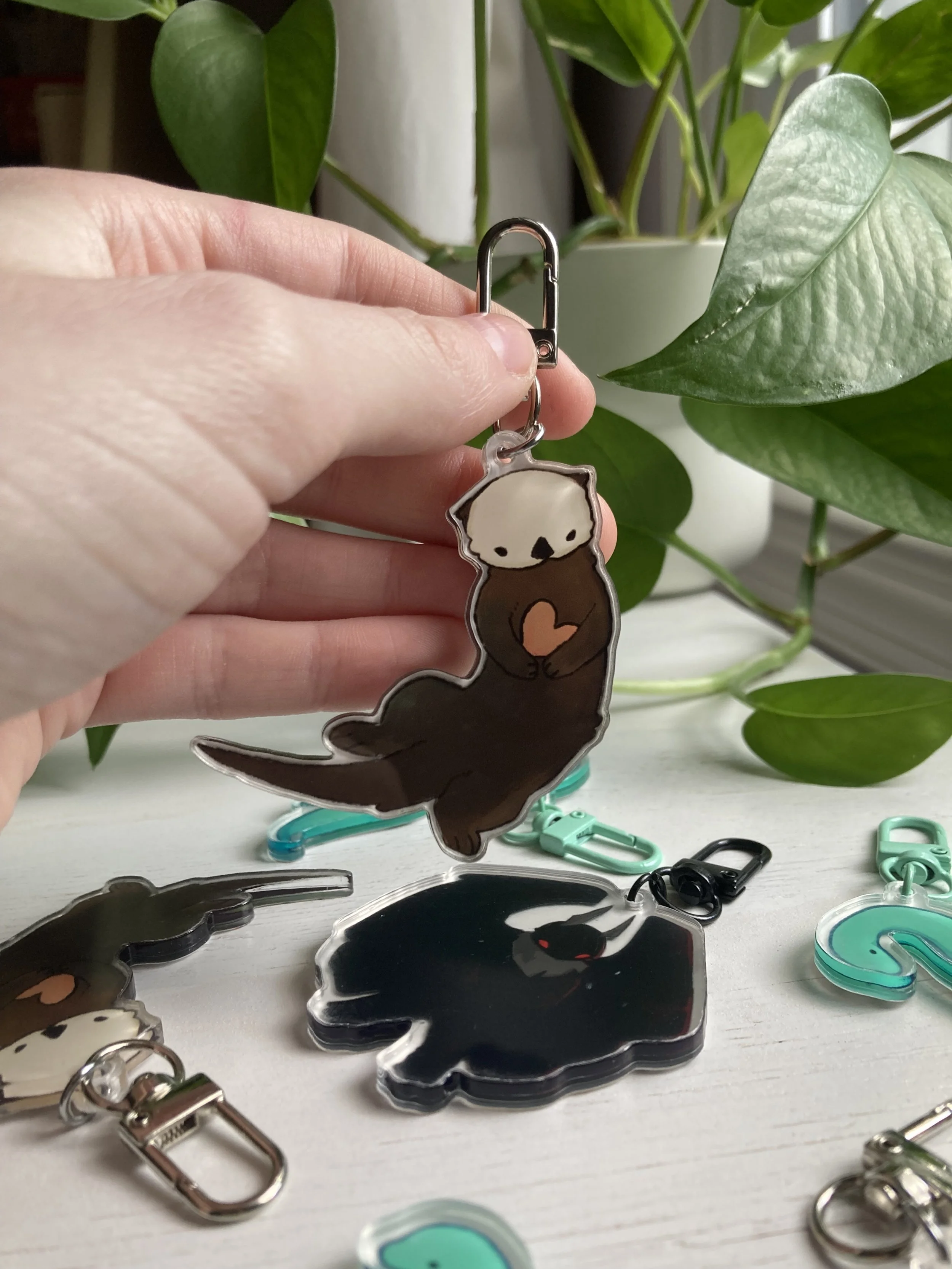 Otter Love Acrylic Keychain