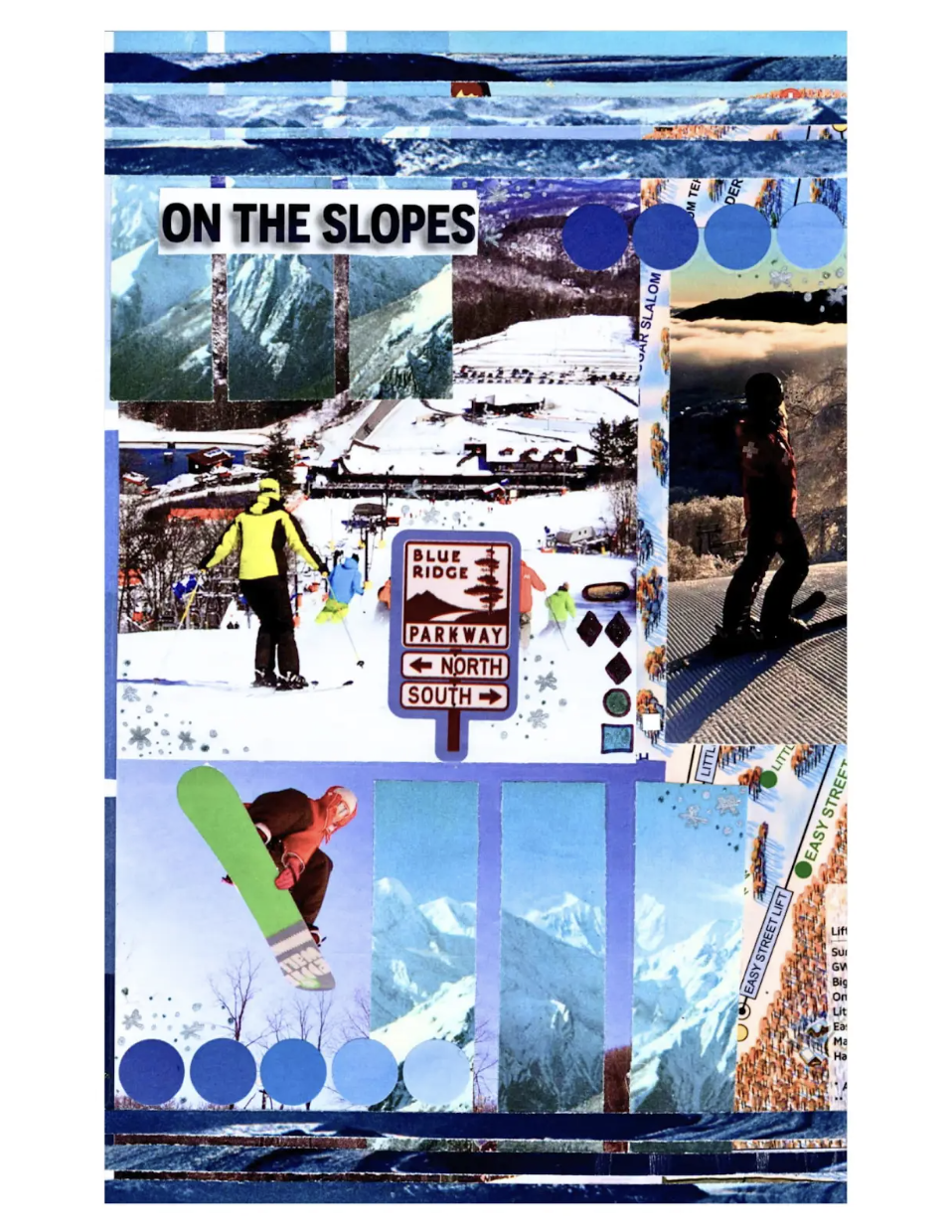 On The Slopes Collage Print