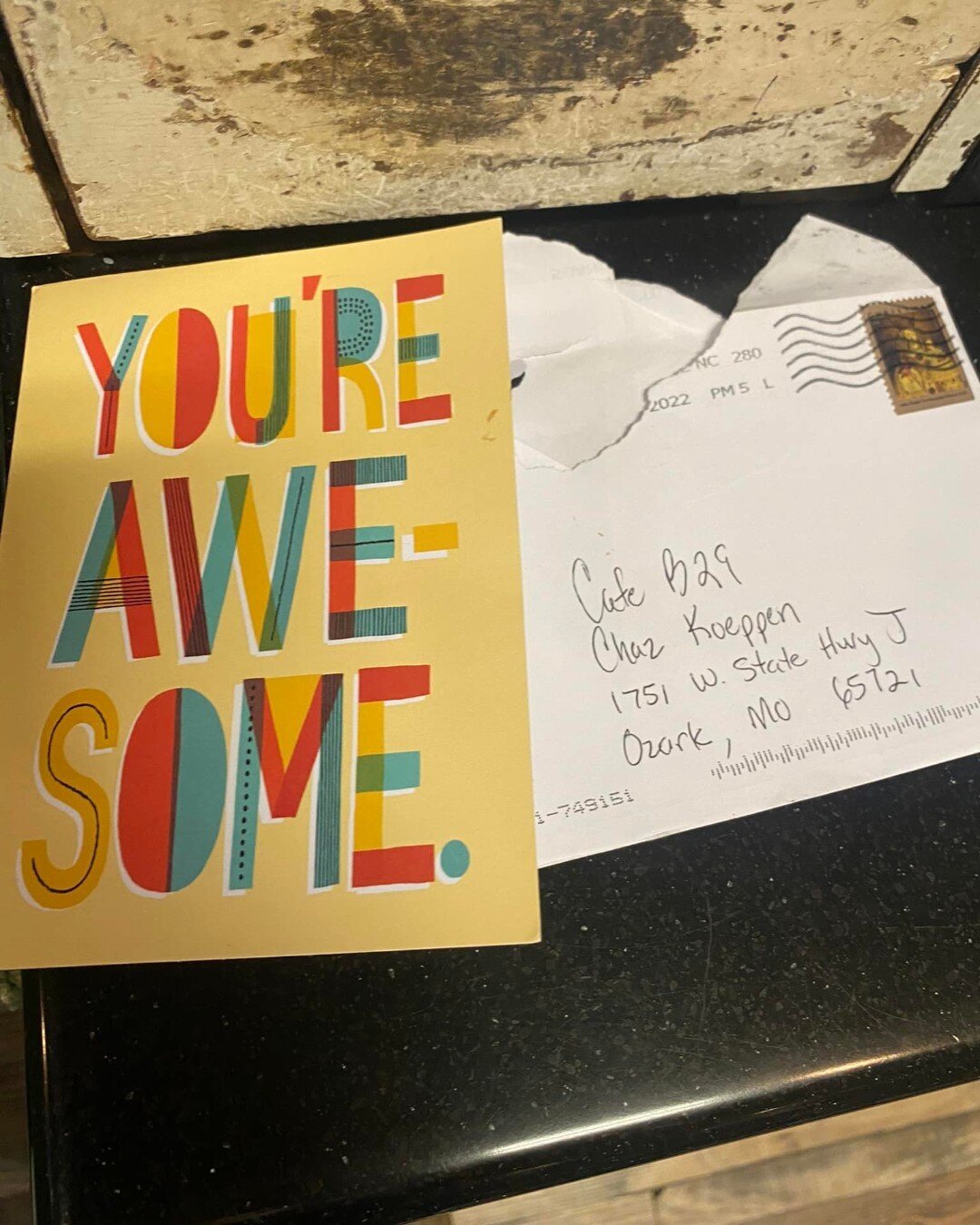 I realized I forgot to share this on IG from back in January. It never ceases to amaze me how many many people appreciate our Veterans and military. I got the sweetest card today from a John Gerring from North Carolina. He has seen the caf&eacute; on