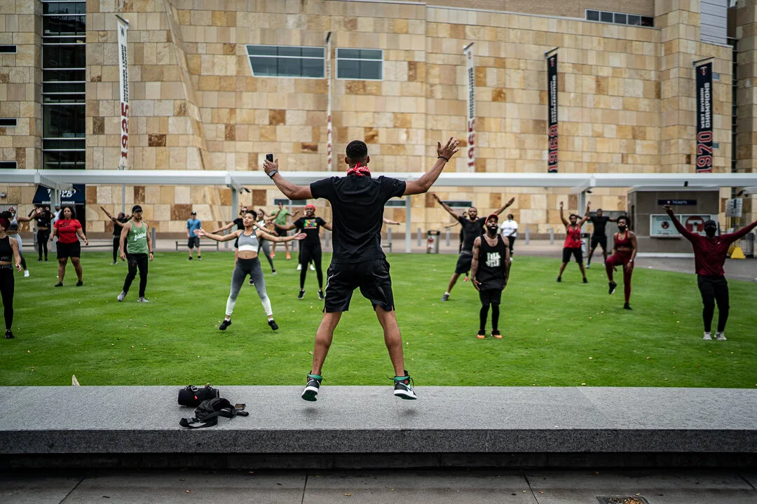 Photo of people working out at Target Field