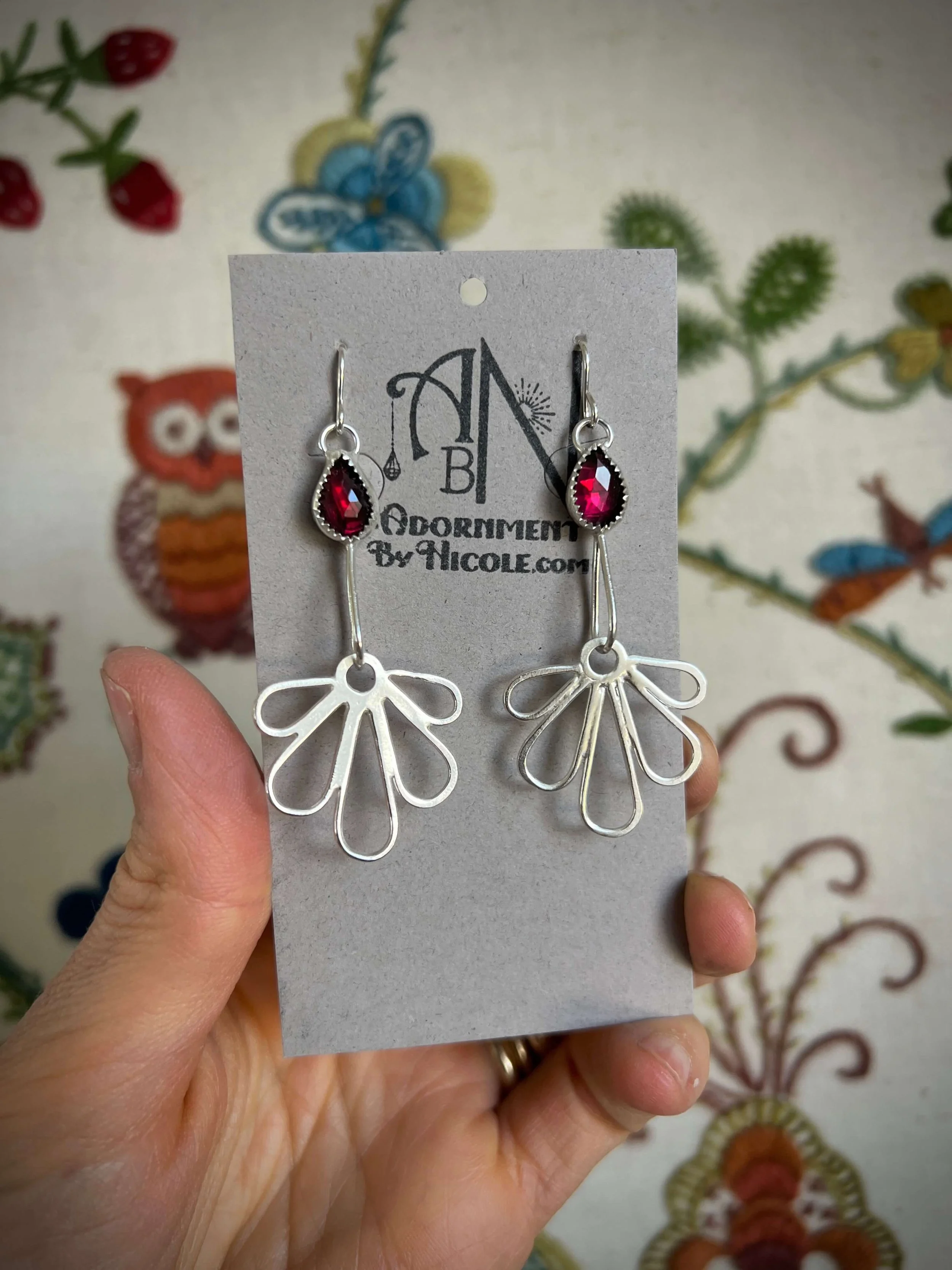 Garnet Flutterby Earrings