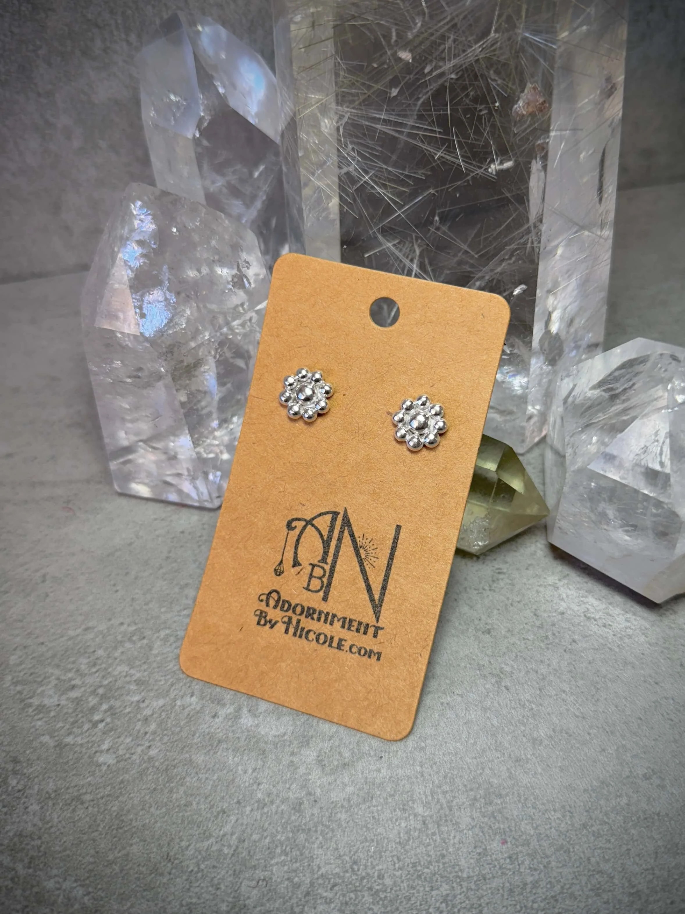 Polished Flower Stud Earrings