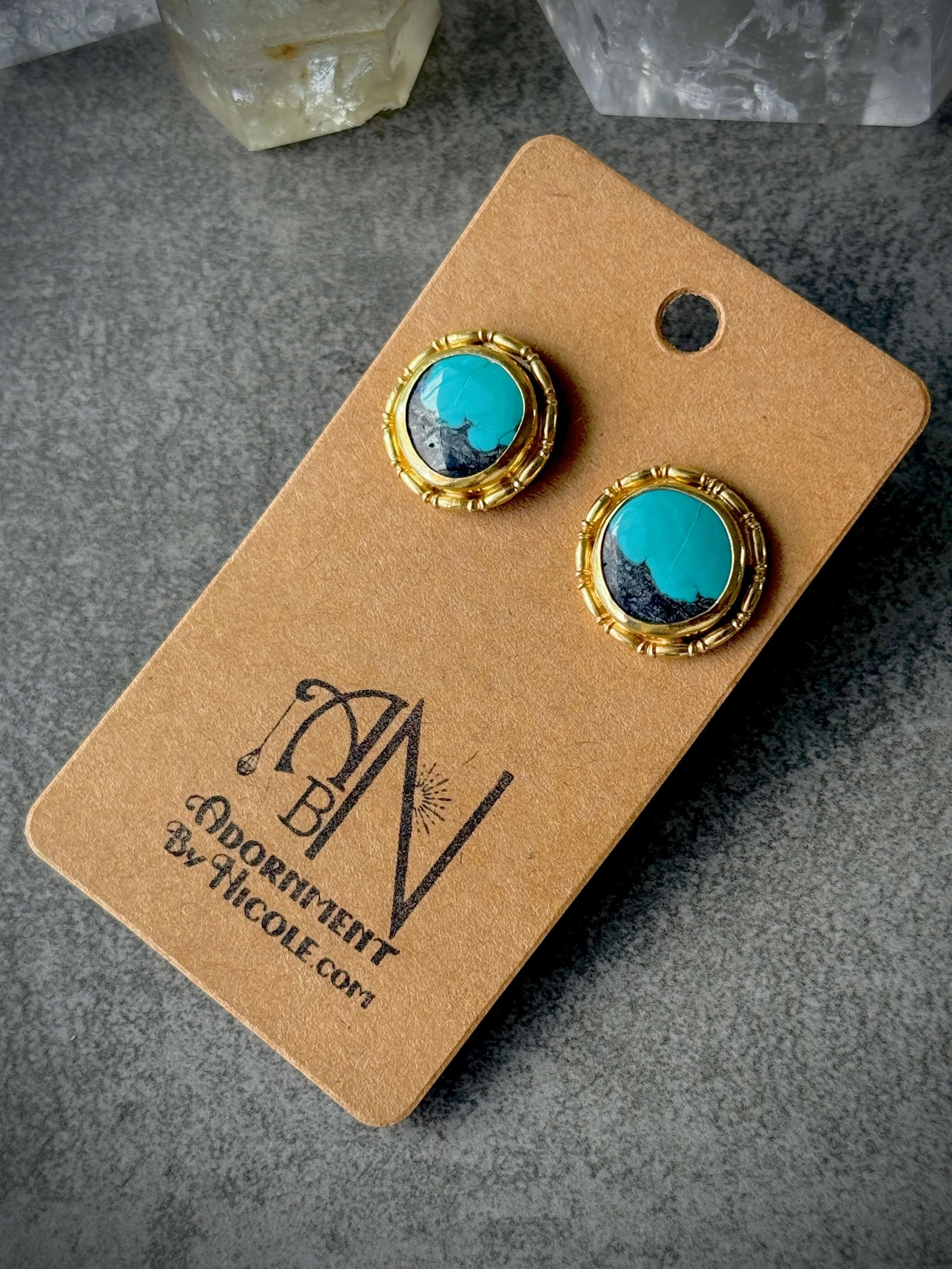 14K Gold Plated Turquoise Earrings