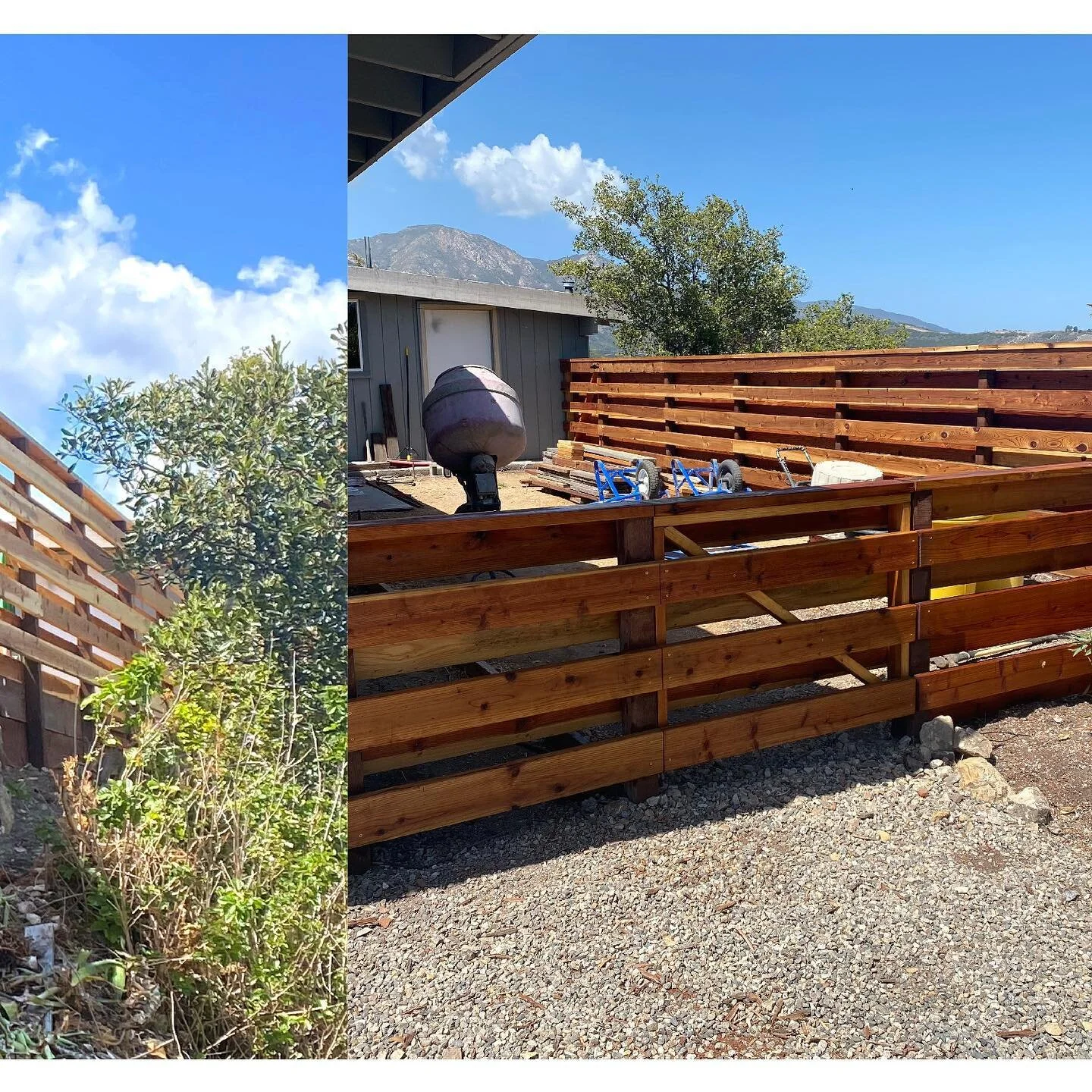 Fresh varnish on these California Redwood cattle panel fencing!

#mossworksco #landscapearchitecture #landscapedesign #landscapeing #nativelandscape #architecture #designandbuild #mountainlandscape #designplan #plantingplan #carmelvalley #californiap