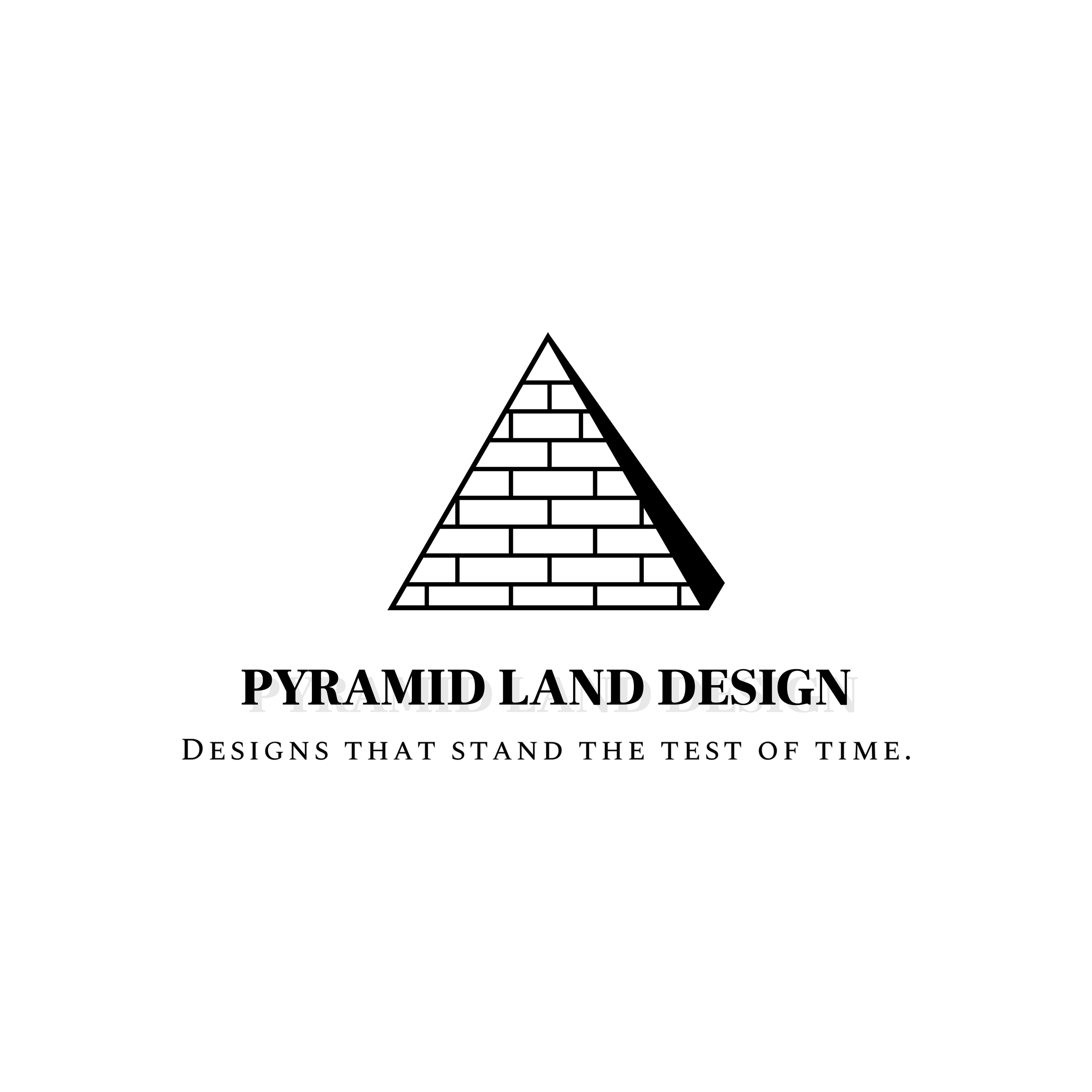 Pyramid Land Design, Black on White Logo.png