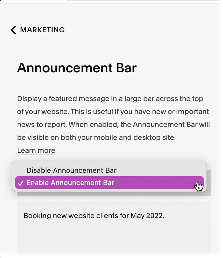 6 Ways To Use the Squarespace Announcement Bar — Donna Vincent Designs, LLC