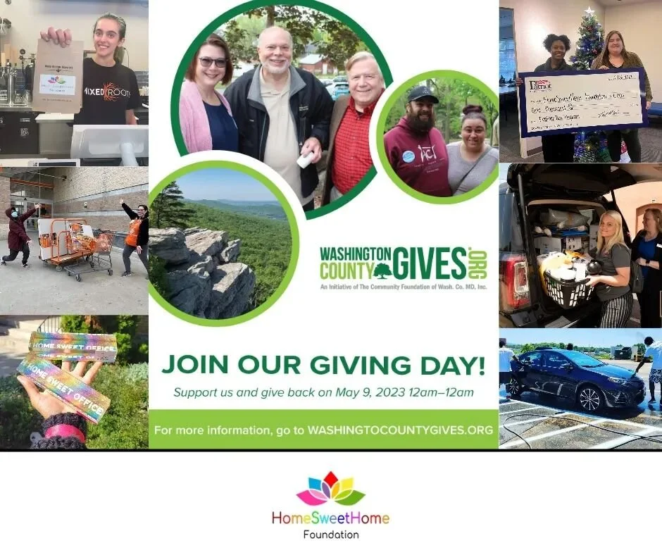 We&rsquo;re so excited to be a part of Washington County Gives! 

You can support our campaign by visiting washingtoncountygives.org and donating tomorrow May 9th.

Search "HomeSweetHome Foundation" in the search bar. ❤️&zwj;🩹