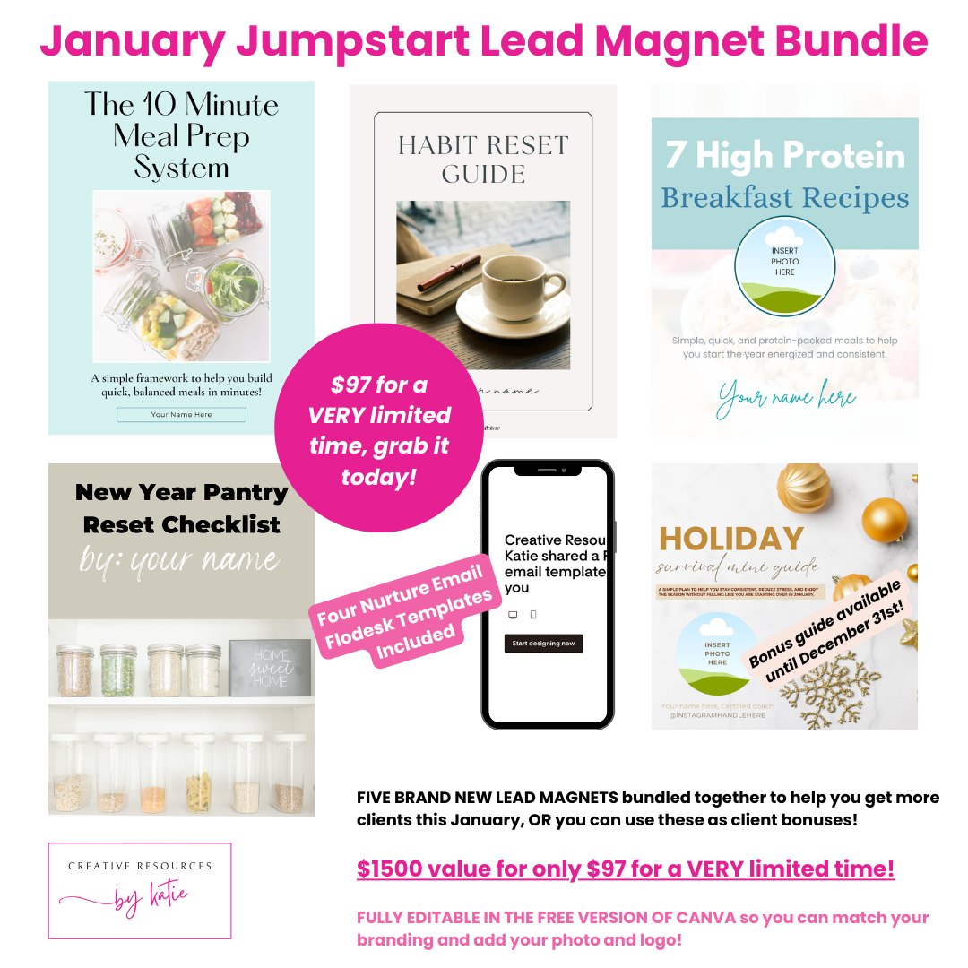 January Jumpstart Lead Magnet & Nurture Email Bundle
