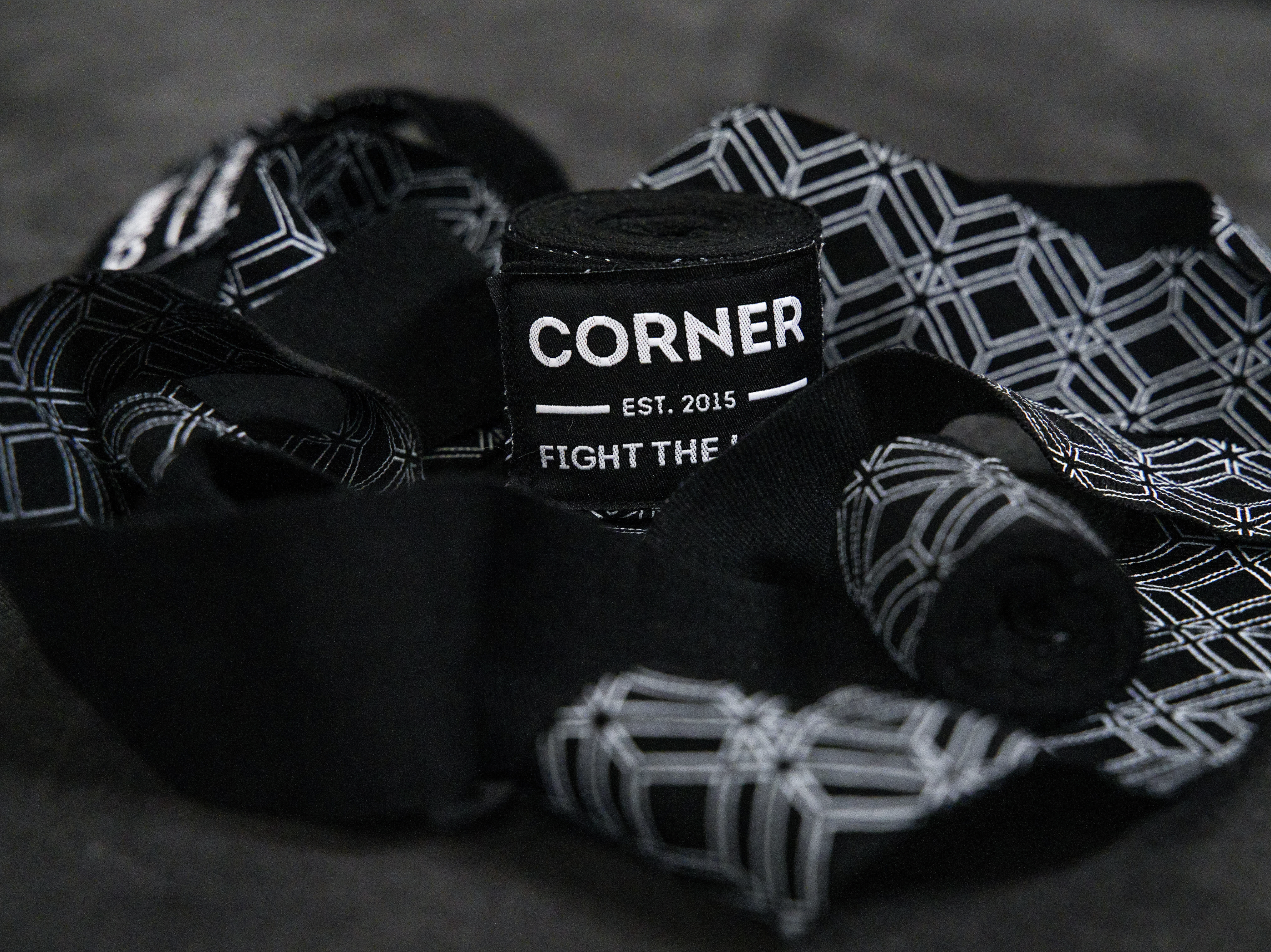 Corner Boxing Wraps - trainwithcorner - black and white pattern.png