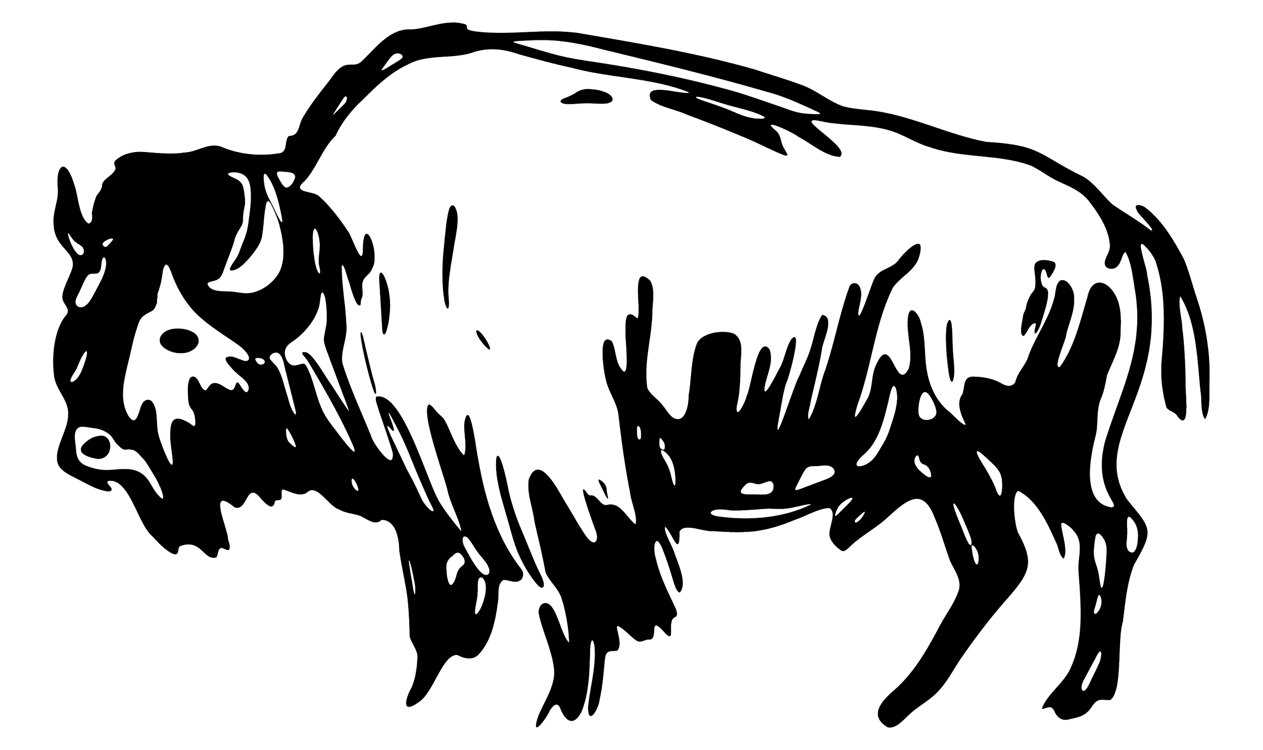 Line drawing of a dog, possibly a Rottweiler, with a muscular build and alert expression.