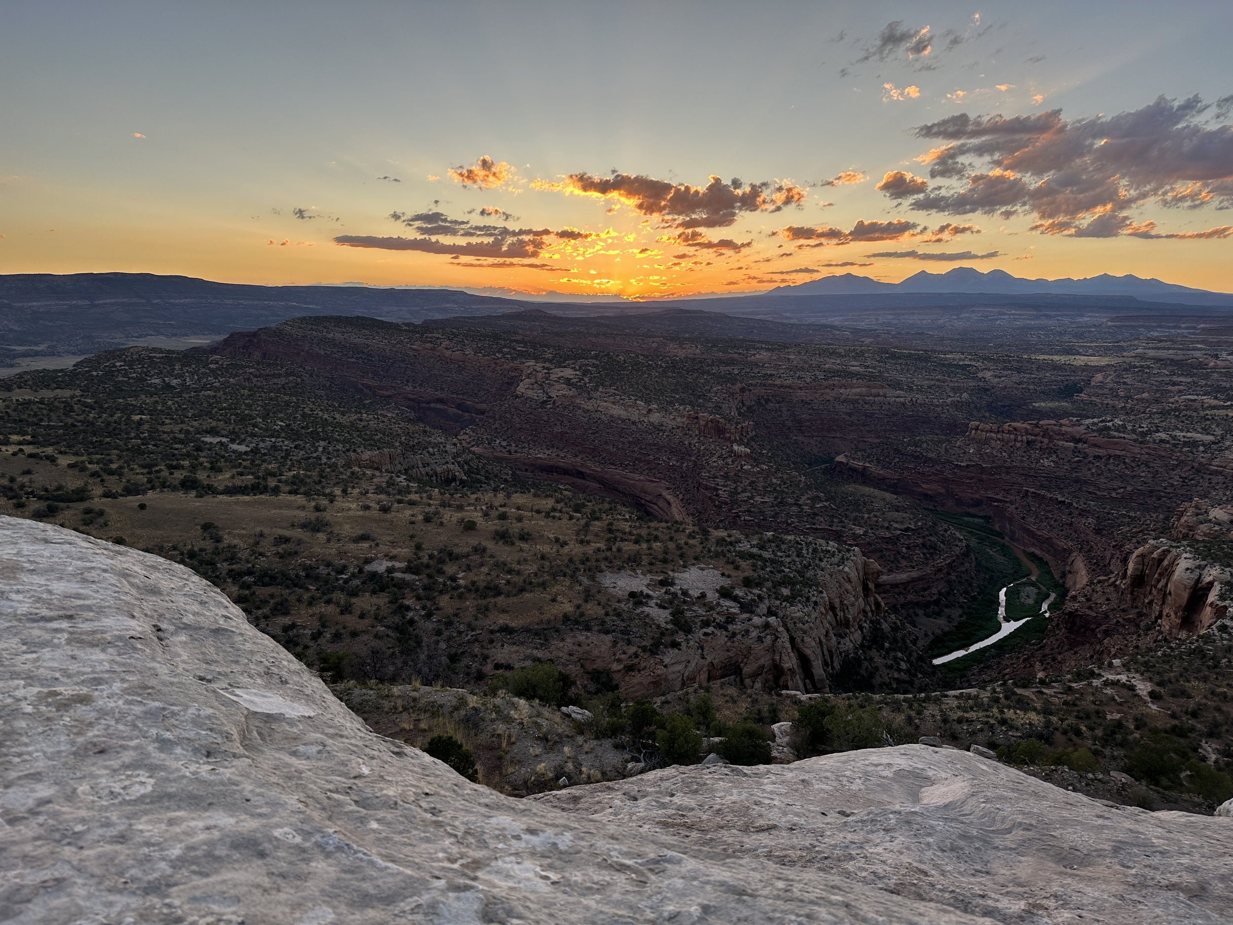 Sunset from the Wedding Bell hut rock outcropping