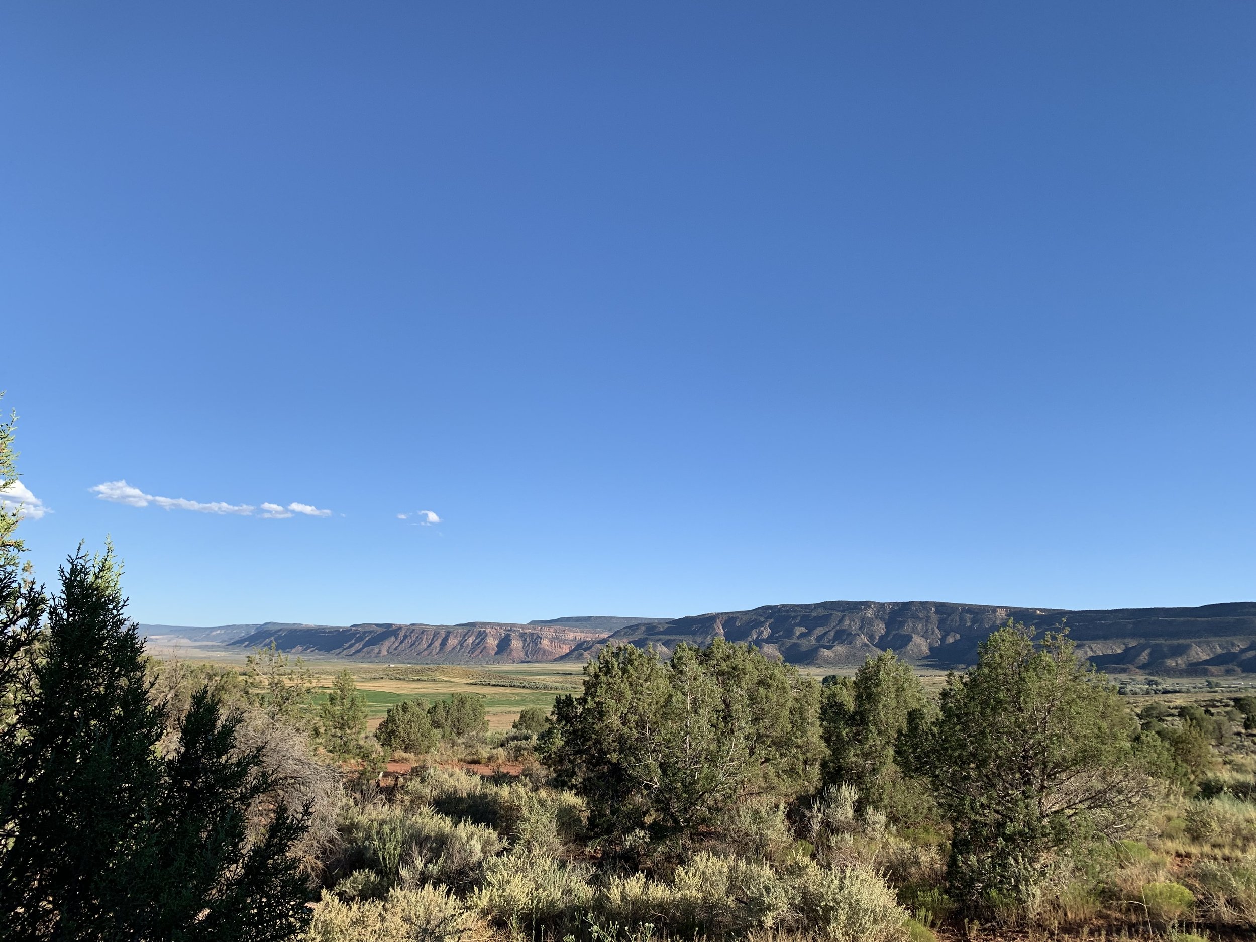 Looking back across Paradox Valley from the hut