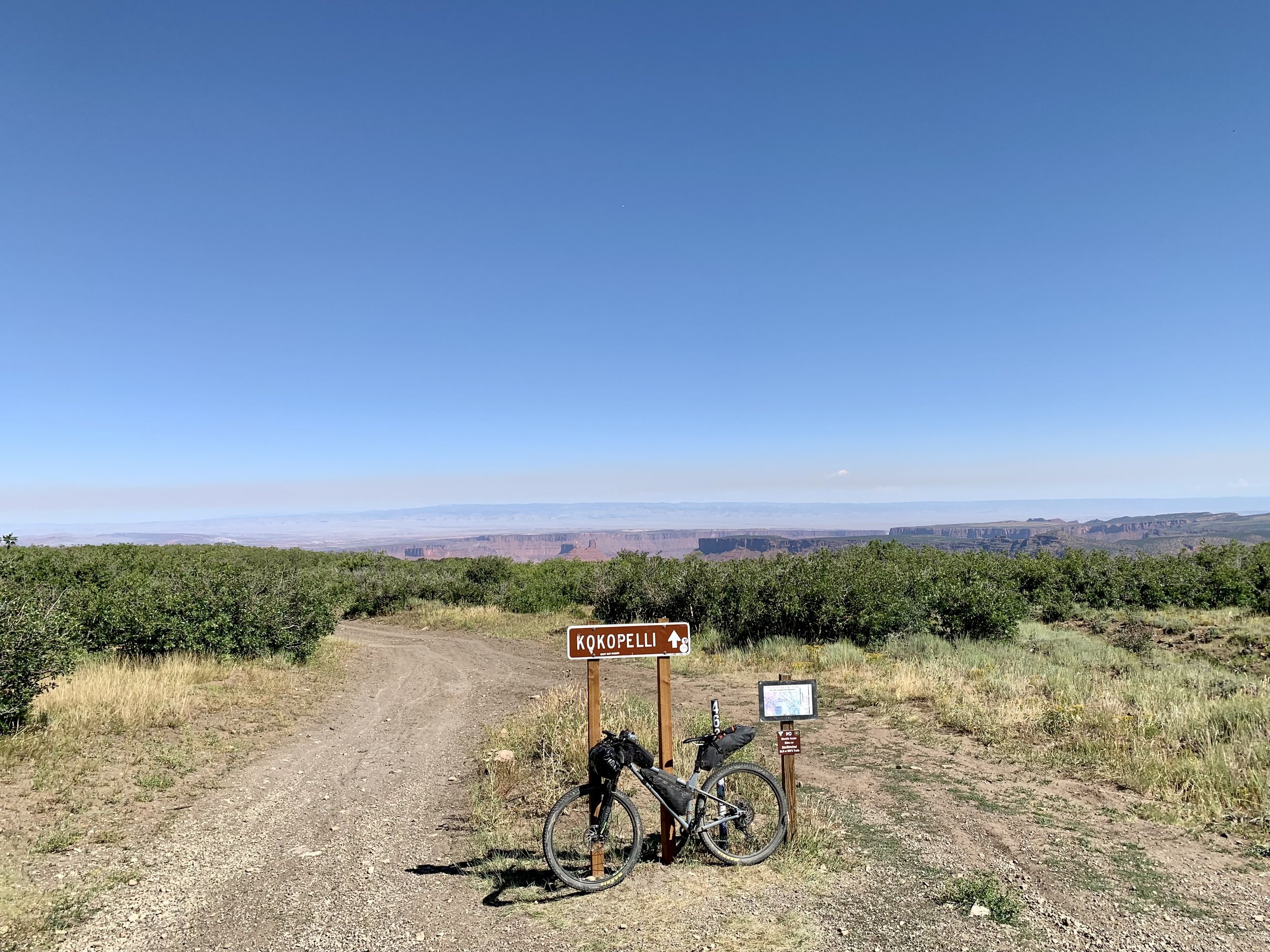Irena's bike at the Kokopelli trailhead. She was very excited to get this pic because she has another shot of her Fargo in front of the same sign from her Utah Mixed Epic race