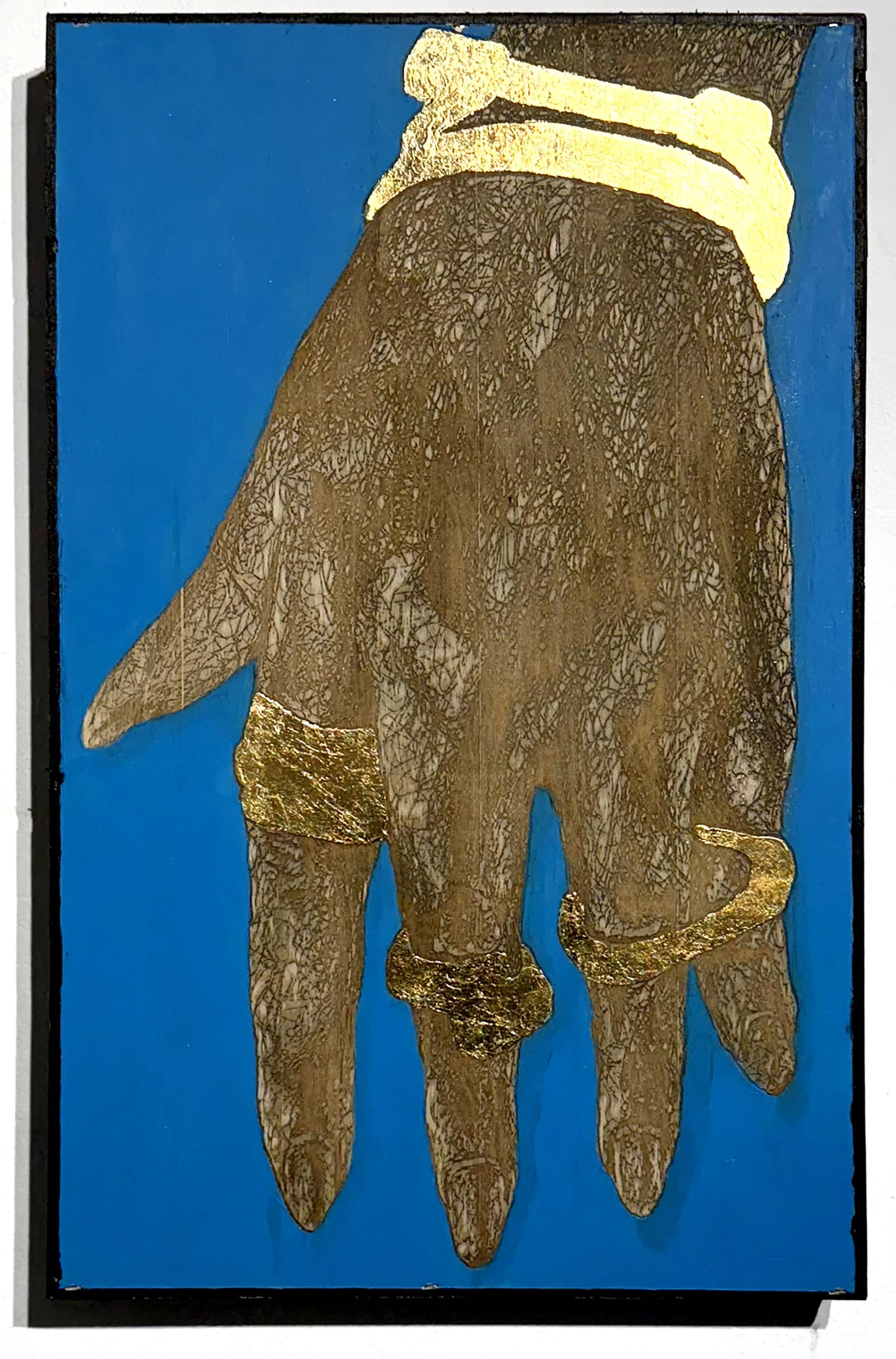 "DOMICILE 001 V2" 2025 LASER ETCHING, ACRYLIC & GOLD LEAF ON WOOD