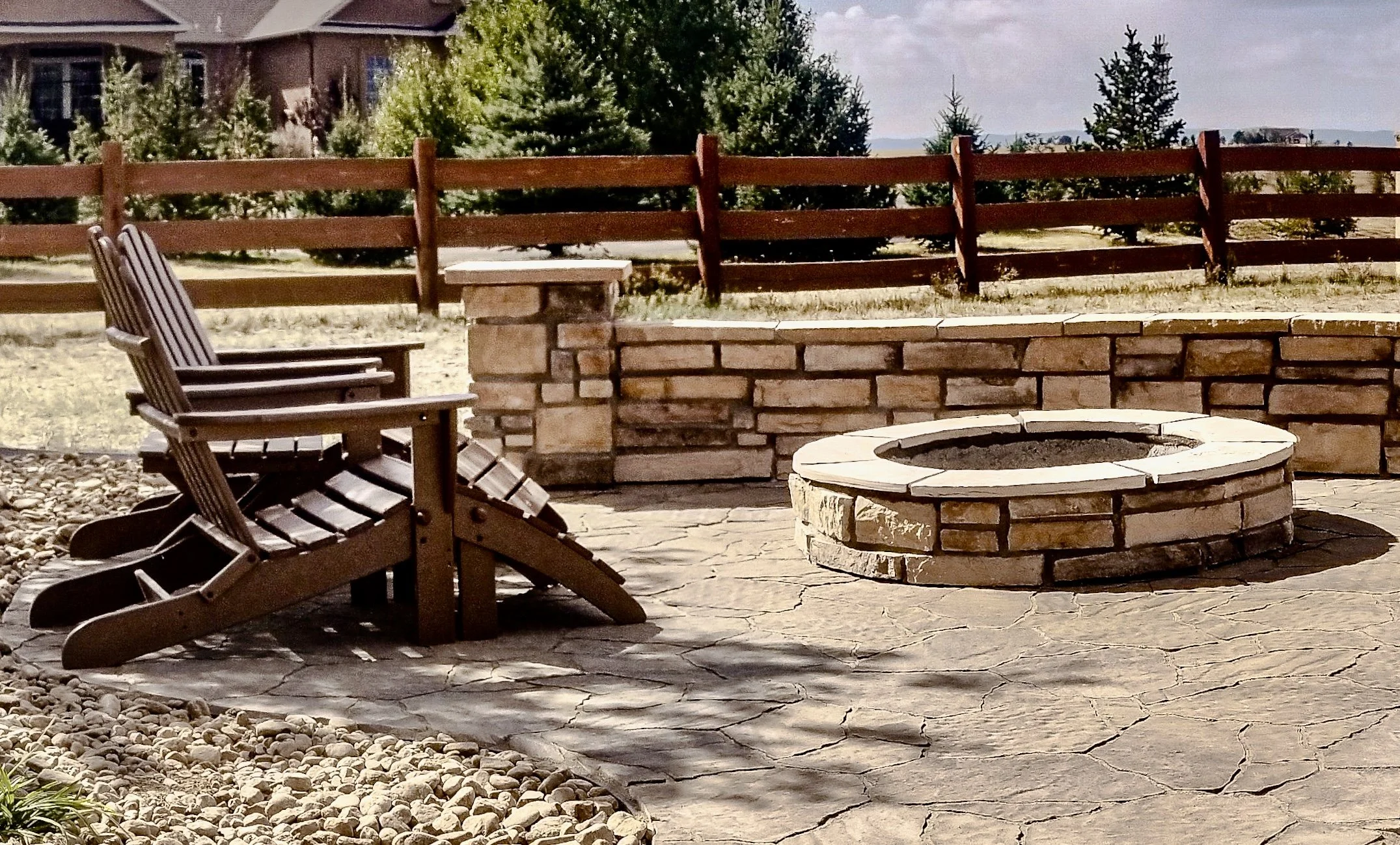 Hardscapes, Fire pit, Seating bench