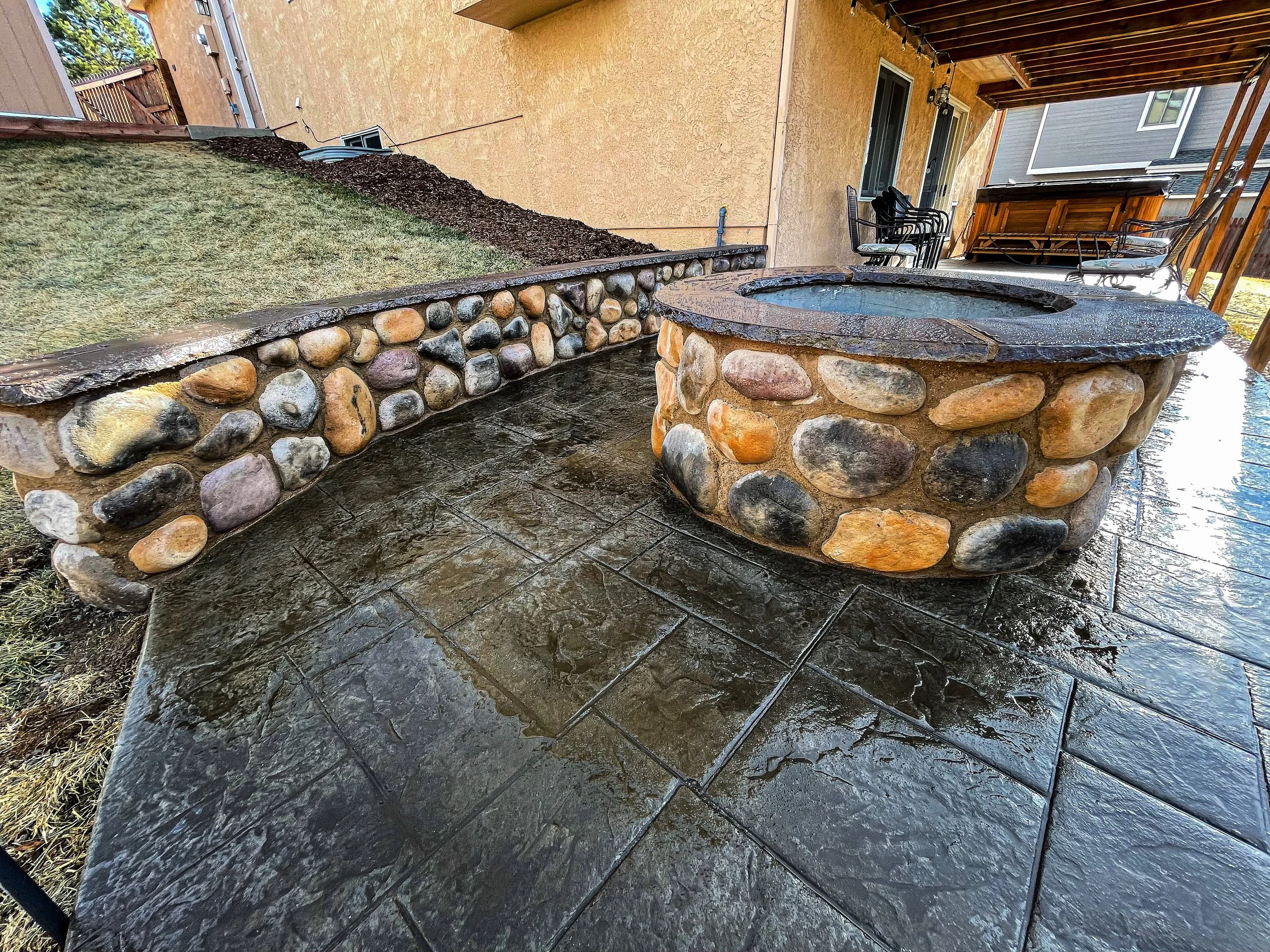 fire pit, patio