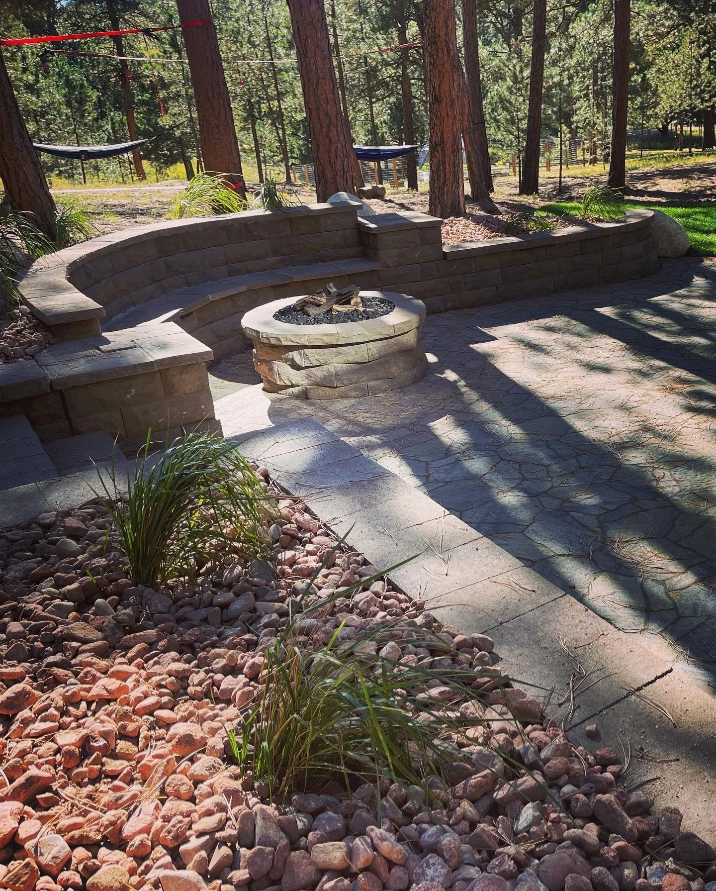 fire pit, hardscape, paver patio