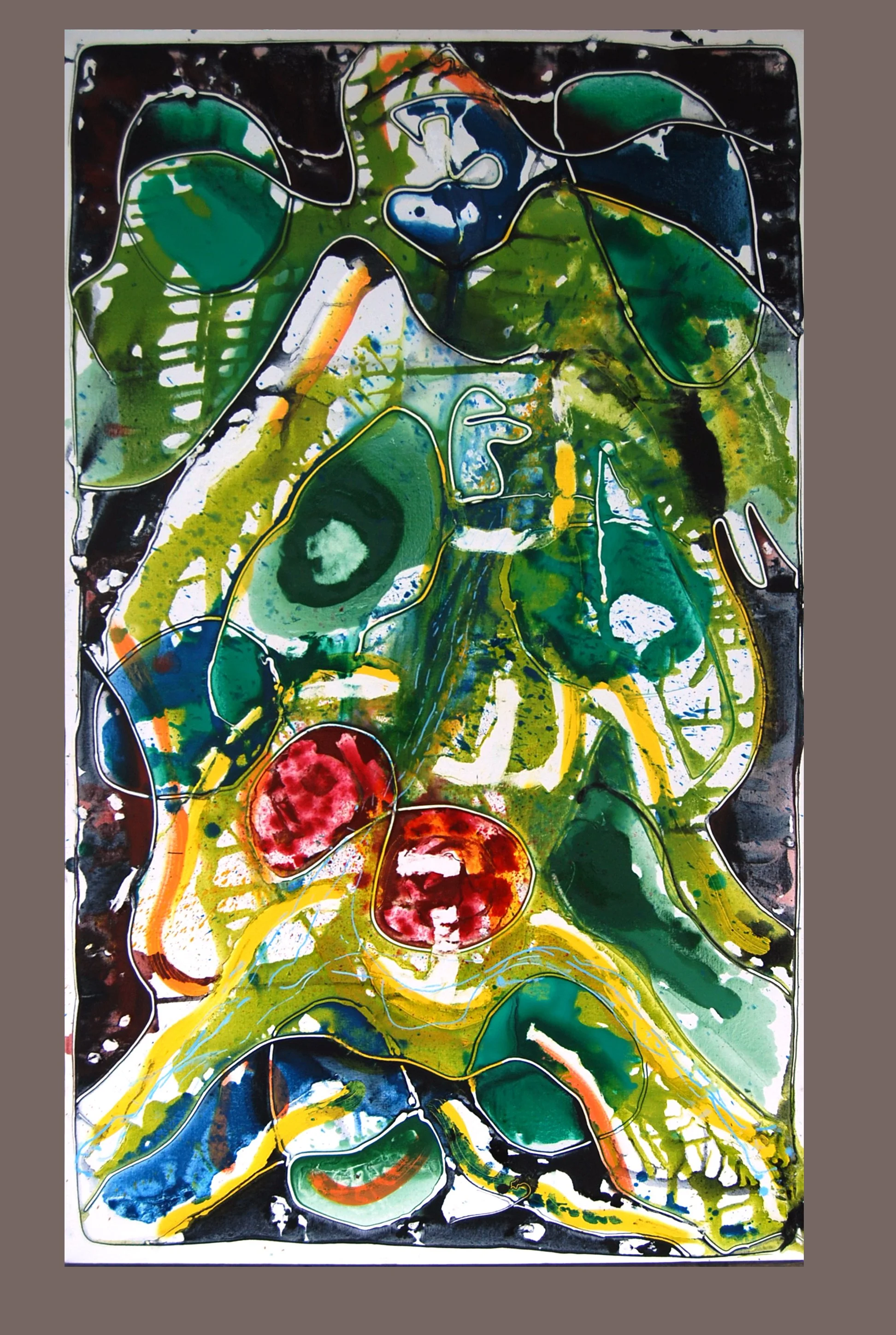 Lorenzos bloody balls.68"x 44". Oil on canvas