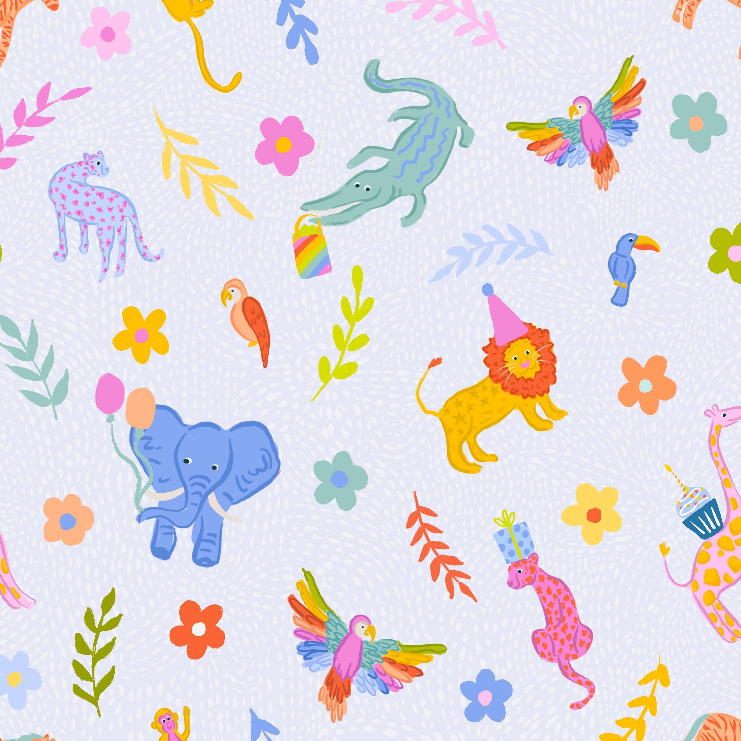 Happy Friday you party animals 💕😘🌈 

Hope you all have an amazing weekend! 
#animalpattern #safaripattern #kidspattern #colorfulpattern #birthdaypattern