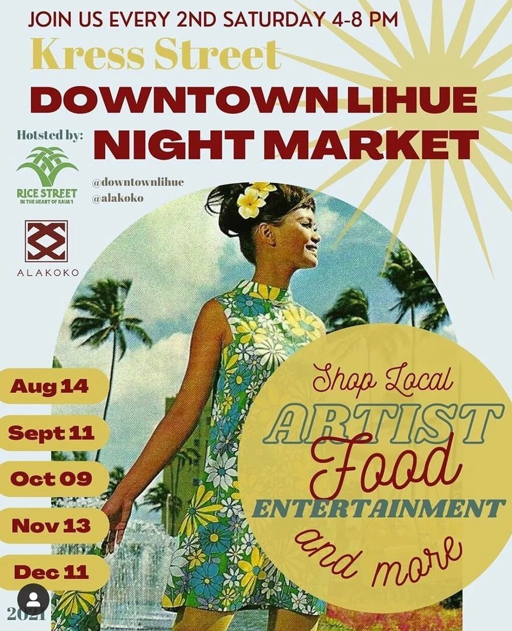 Here it is! 

Vendors, sign up online at downtownlihue.com