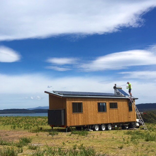 Paperock is installed in this beautiful tiny home in South Bruny, TAS. Check out littlelatitudehomes.com.au for more on these fantastic compact homes! #tinyhomes #tasmania #ecoliving #australiantinyhomes #paperock #paperockply