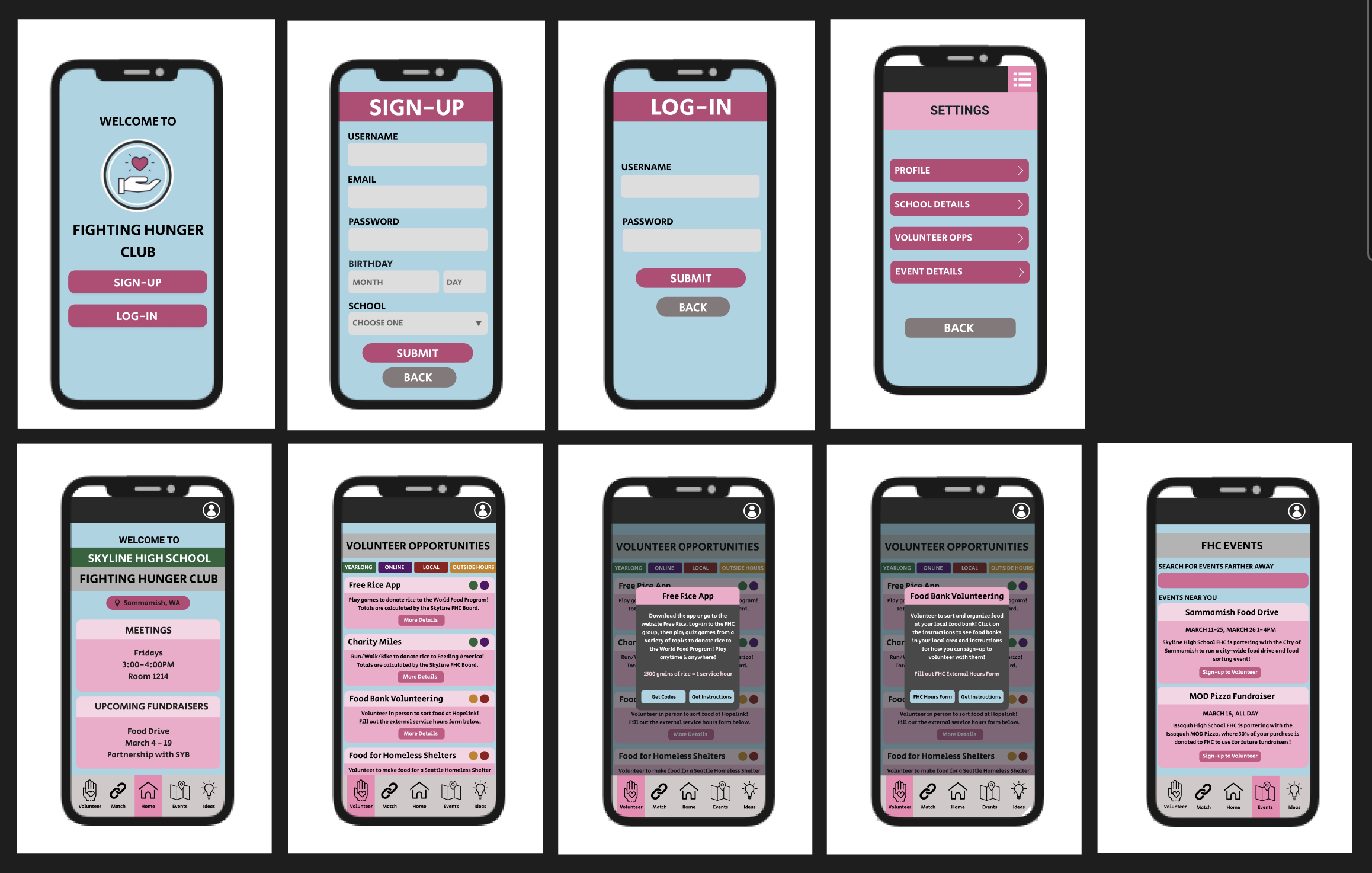 Fighting Hunger Club UI