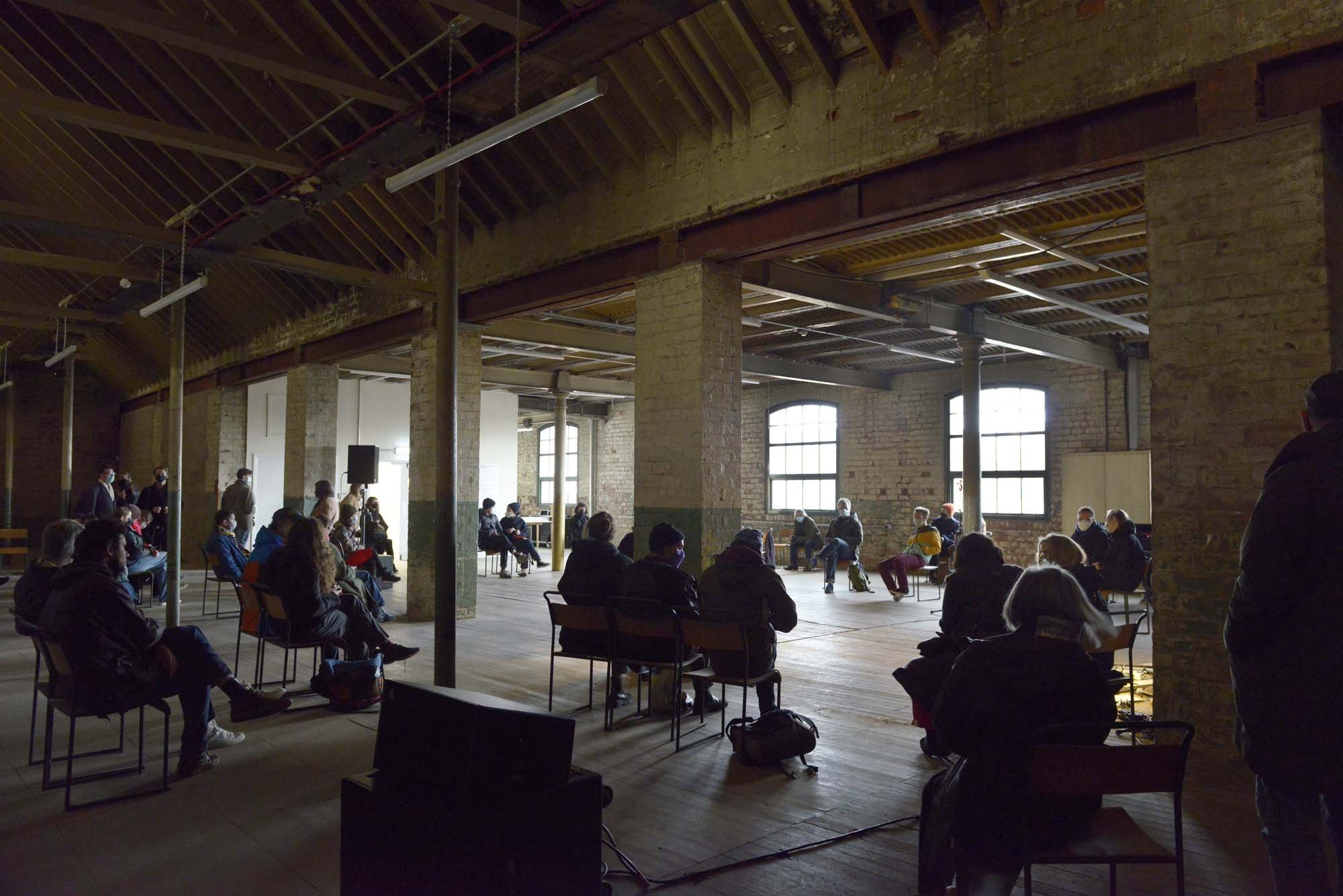 Corin Sworn, 'This Harmonic Chamber' (performance still) (2022), from the series 'Moving in Relation' (2021-22).  Courtesy of the artist. Photo: Alan Dimmick.