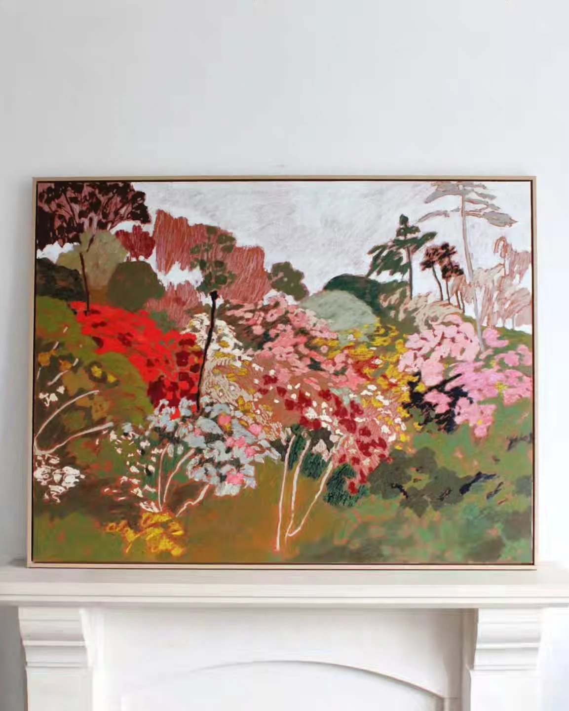 Trebah Gardens
90x 120cm, Oil sticks on wood

Painted after our summer in Cornwall and the stunning gardens @trebahgardencornwall 
Now heading to the @myloart London pop-up this weekend @thisishost ✨️

#londonpopup #artpopup #trebahgardens #oilpainti