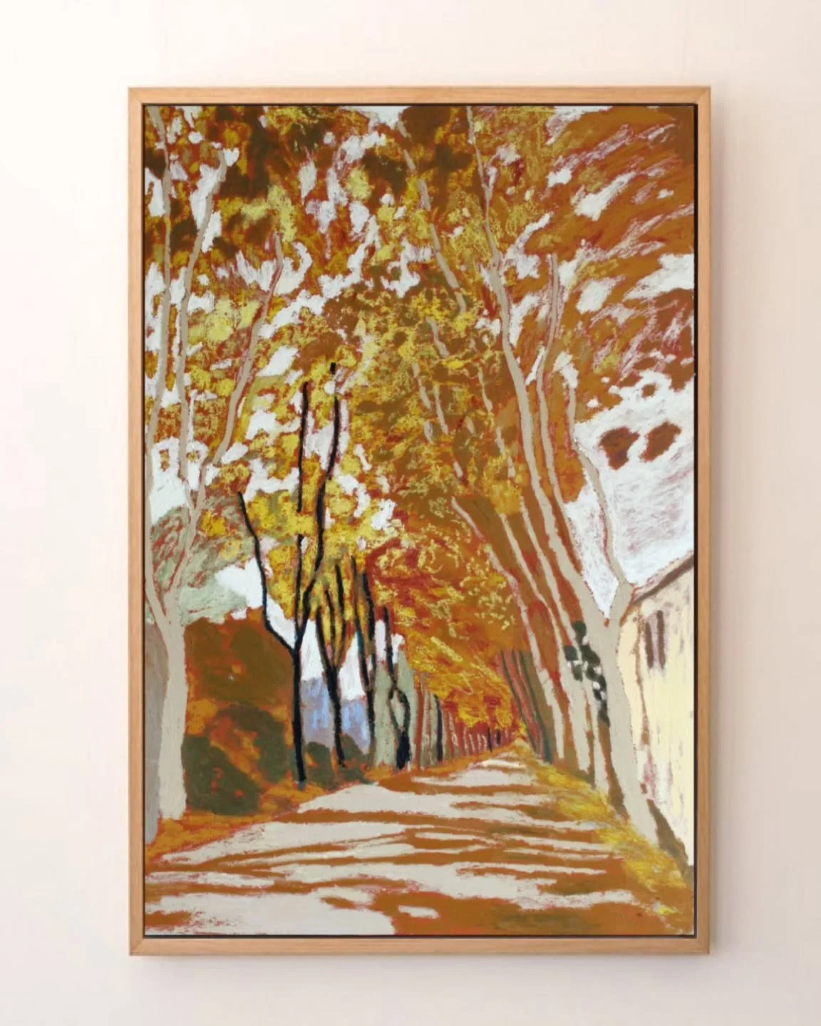 The beautiful Plane tree lined streets of Provence
Autumn in Provence 
61 x 91cm
Oil stick on wood, Oak Frame 

Available @milieu.studios in St.Ives

#originalpaintings #artandinteriors #landscapepainter #contemporaryart #provence