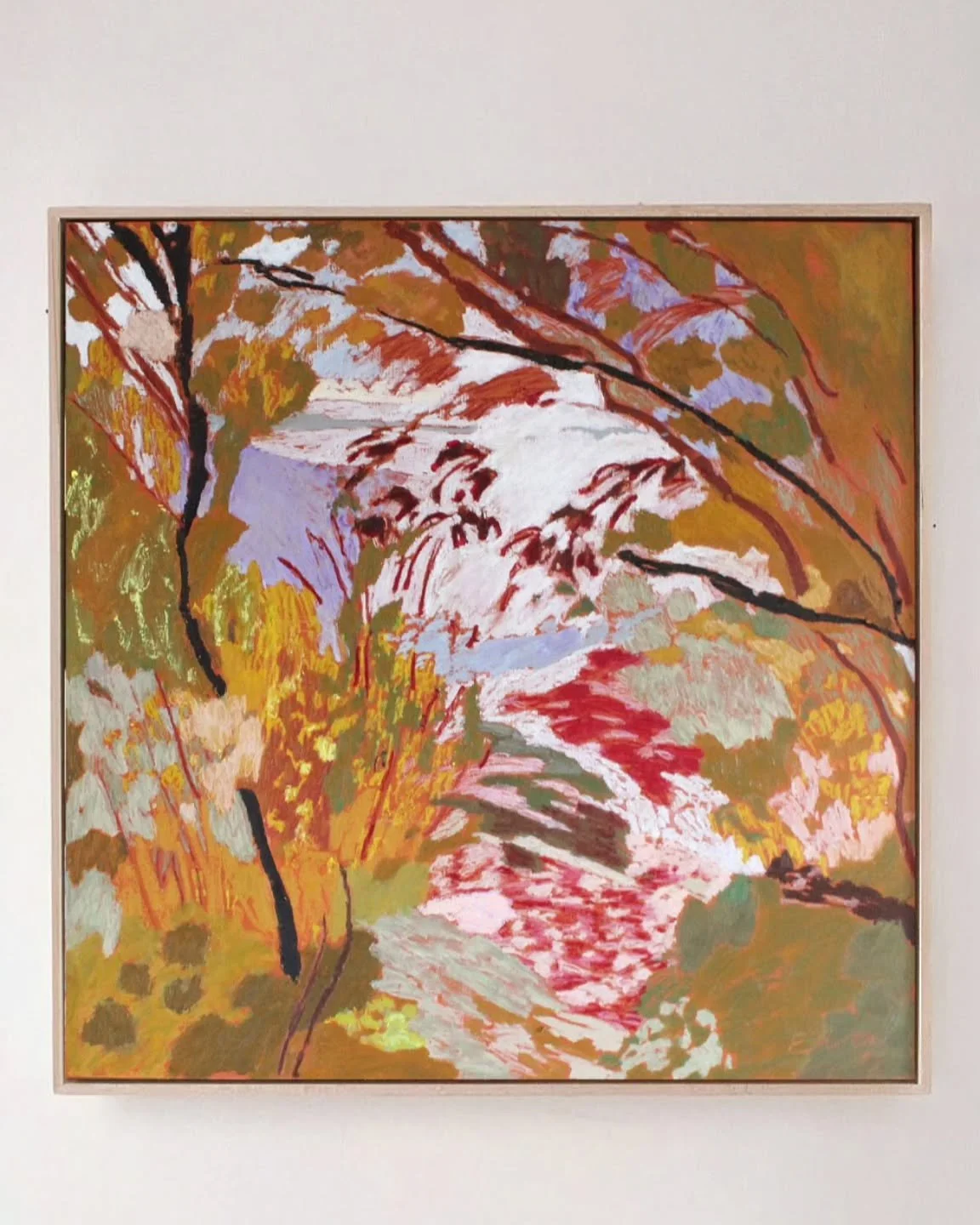 Autumn at Piskies Cove
Oil sticks on wood, 30 x 30"
(SOLD)
It's the last weekend to see the current group show 'An Ode to Autumn' @milieu.studios in St.Ives 

#groupshow #artcornwall #oilstickpainting
#originalartuk #artandhome